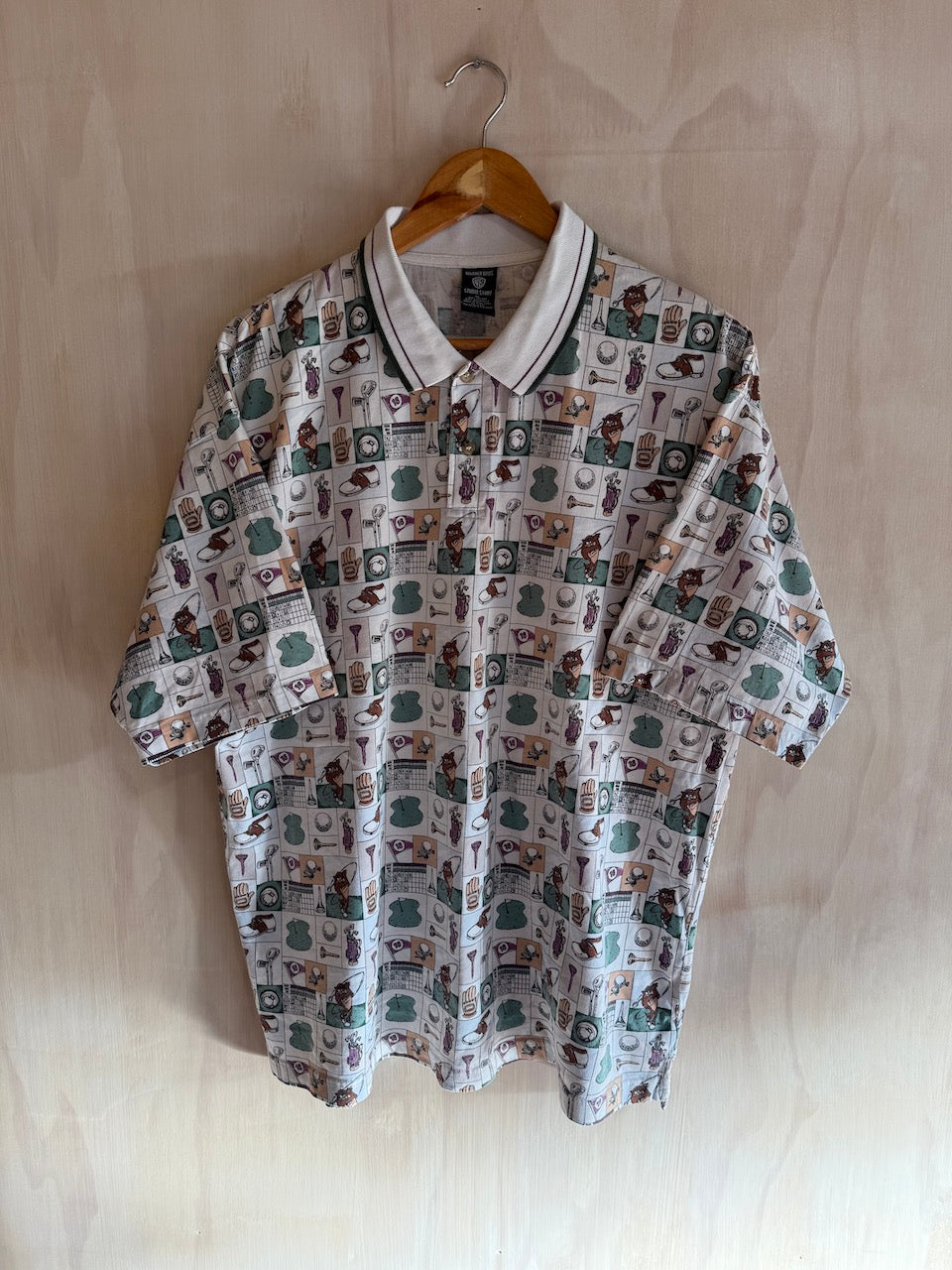 Vintage Looney Tunes Abstract Golf Polo (XL)