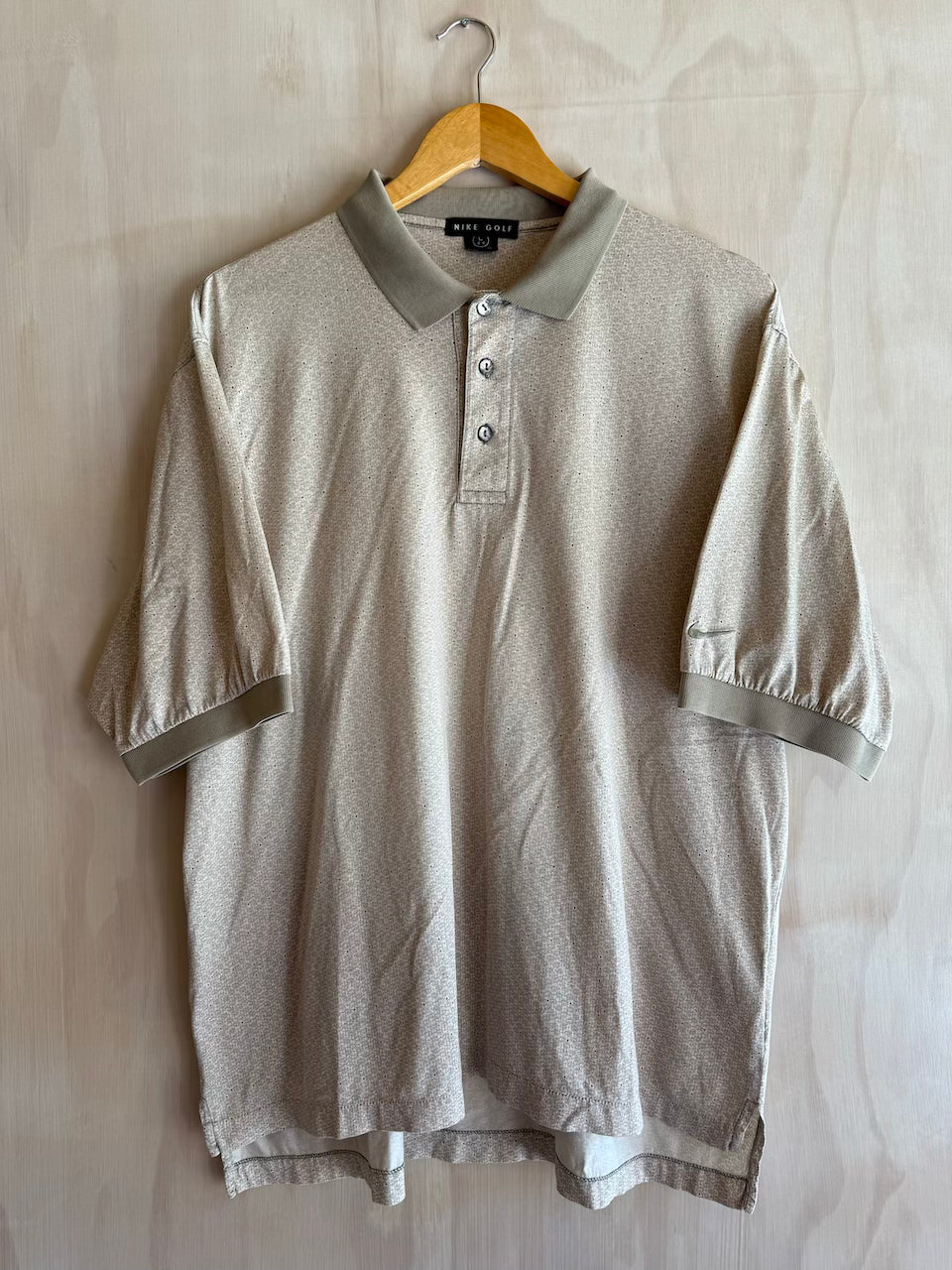 Vintage Nike Abstract Beige Golf Polo (L)
