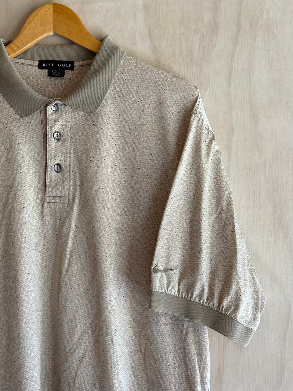 Vintage Nike Abstract Beige Golf Polo (L)