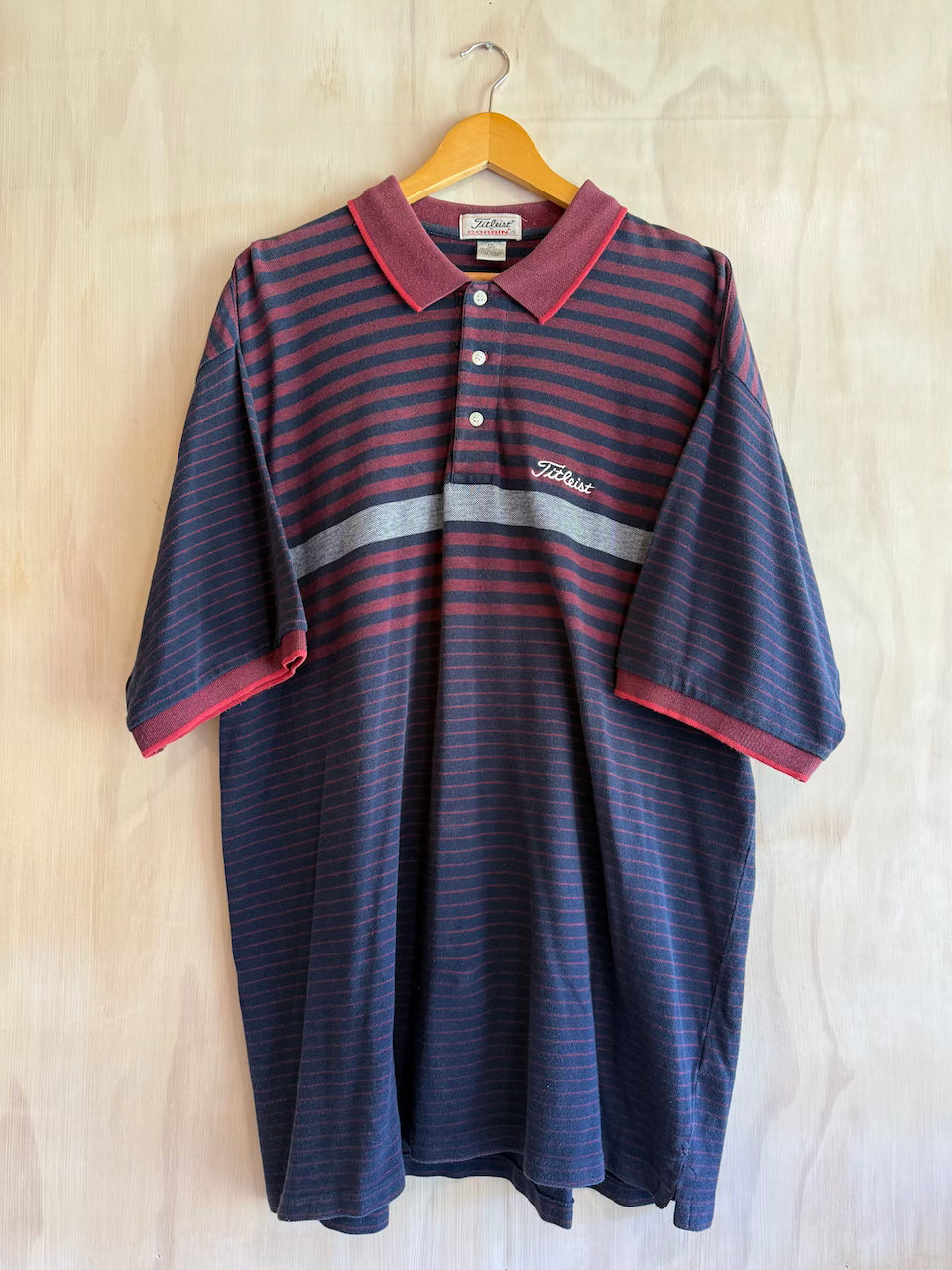 Vintage Titleist Striped Golf Polo (XXL)