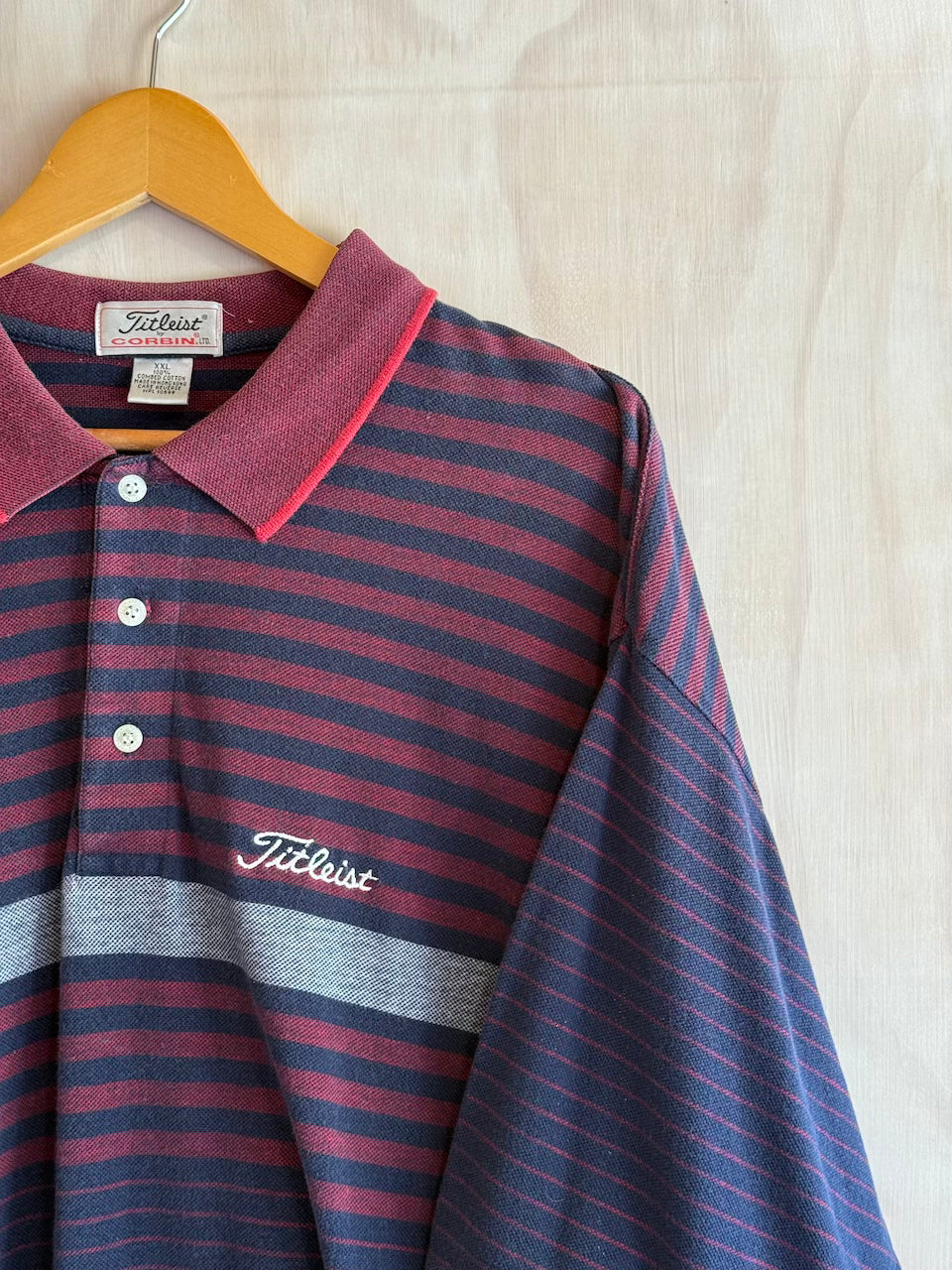 Vintage Titleist Striped Golf Polo (XXL)