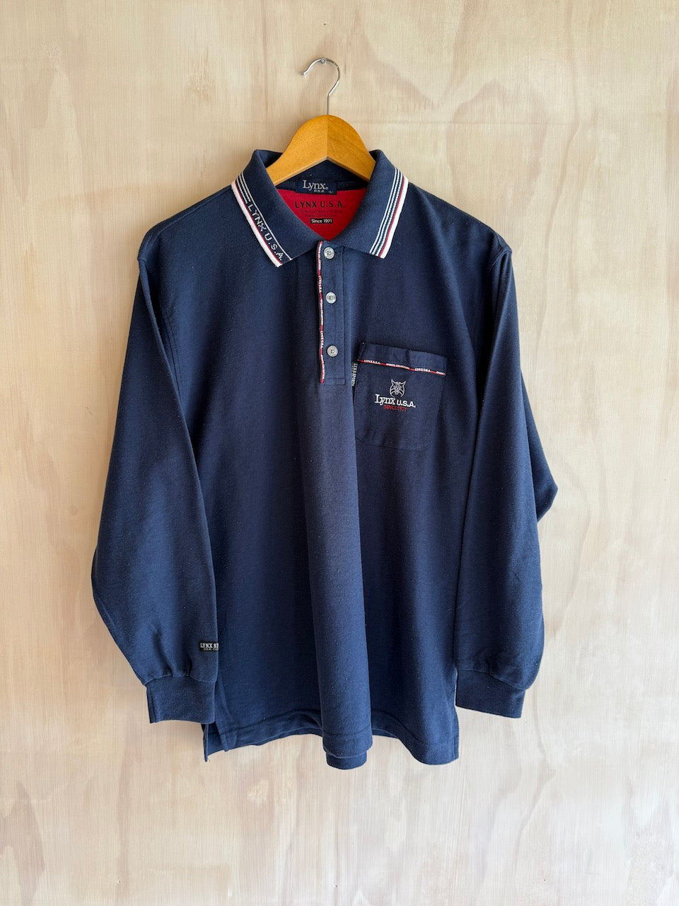 Vintage Lynx Long Sleeve Golf Polo (M)