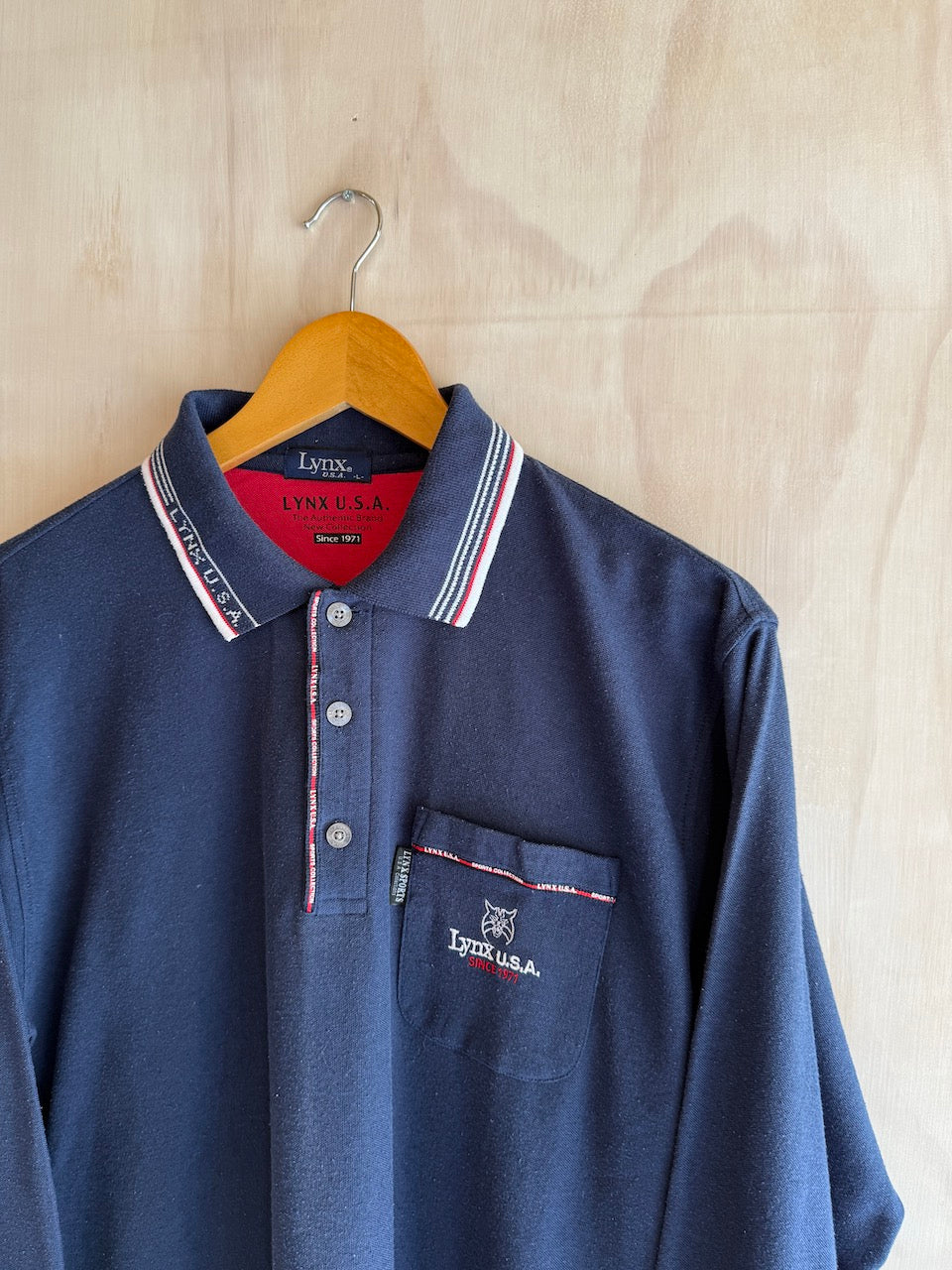 Vintage Lynx Long Sleeve Golf Polo (M)