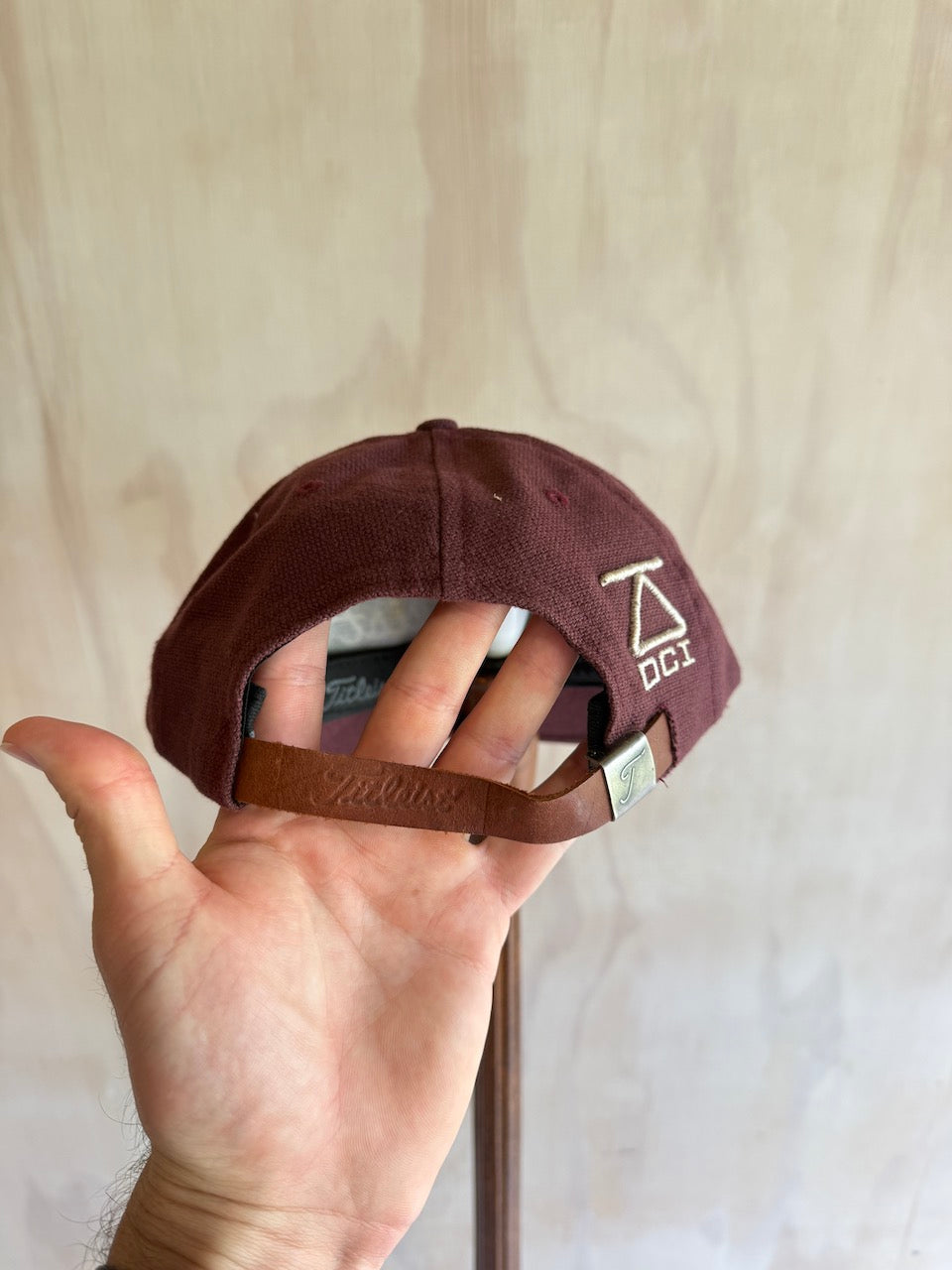 Vintage Titleist DCI Leather Strap Golf Hat