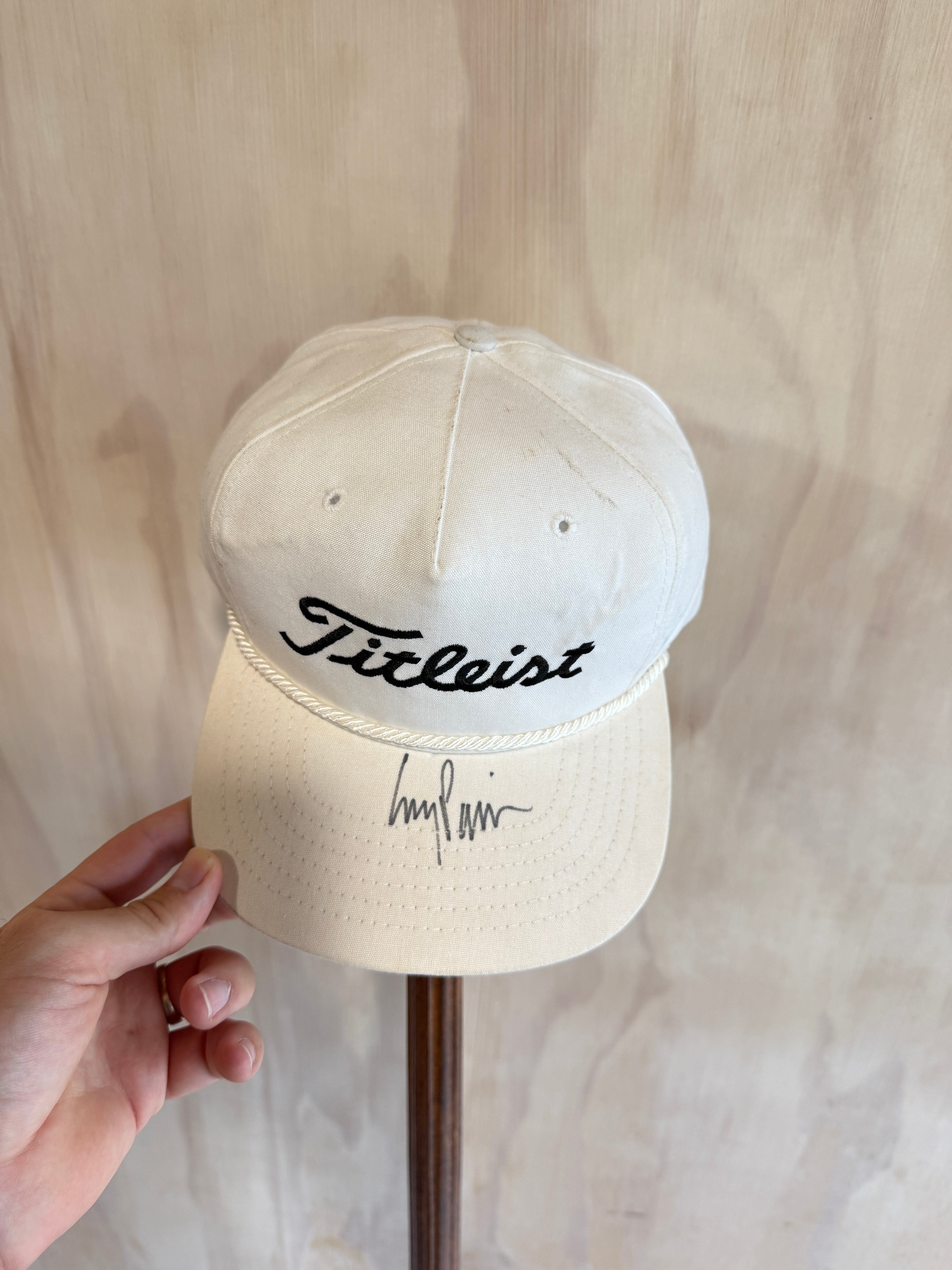 Vintage Titleist Hat Signed by Corey Pavin Rope Hat by Texace