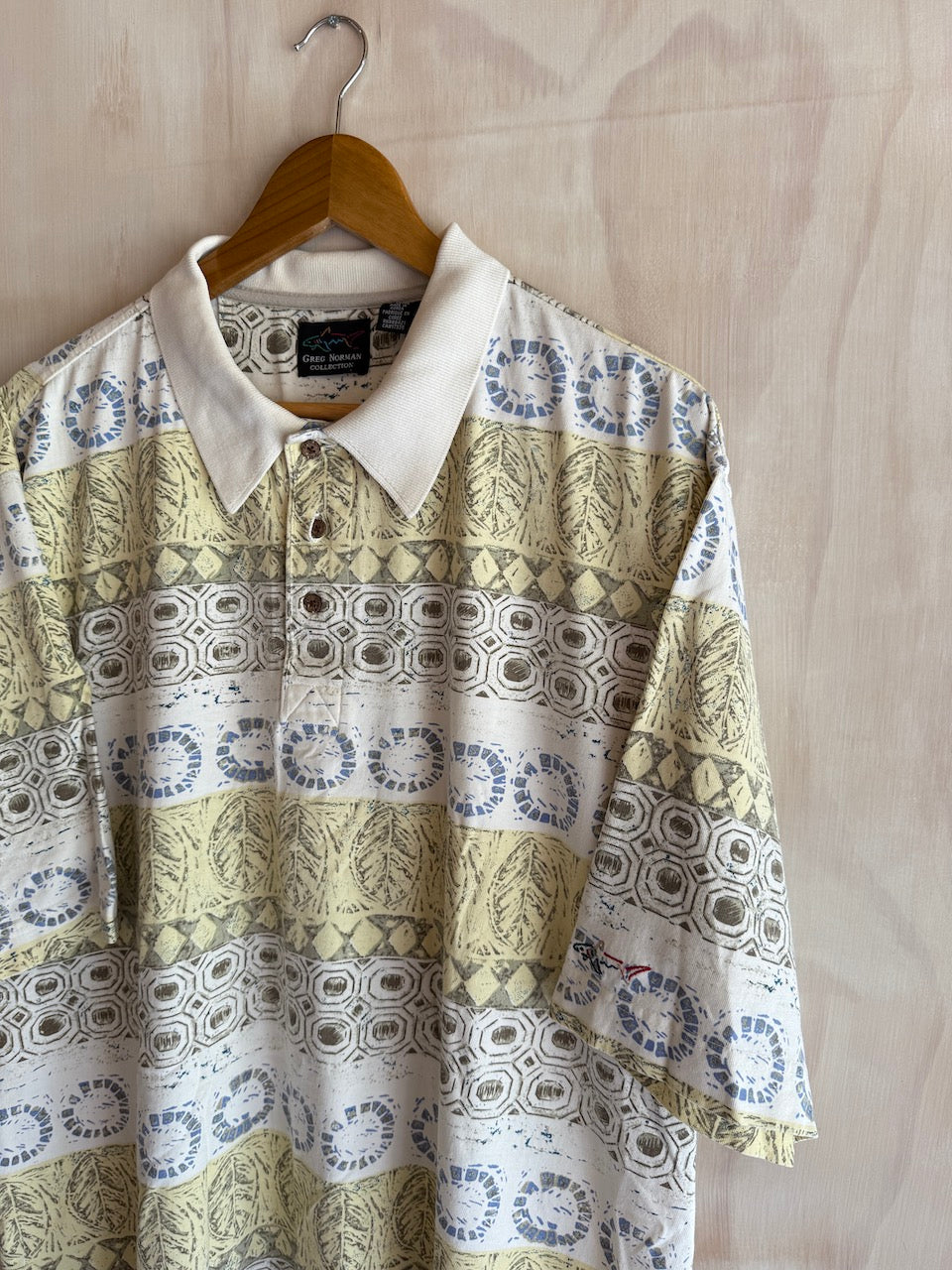Vintage Greg Norman Abstract Golf Polo (XL)