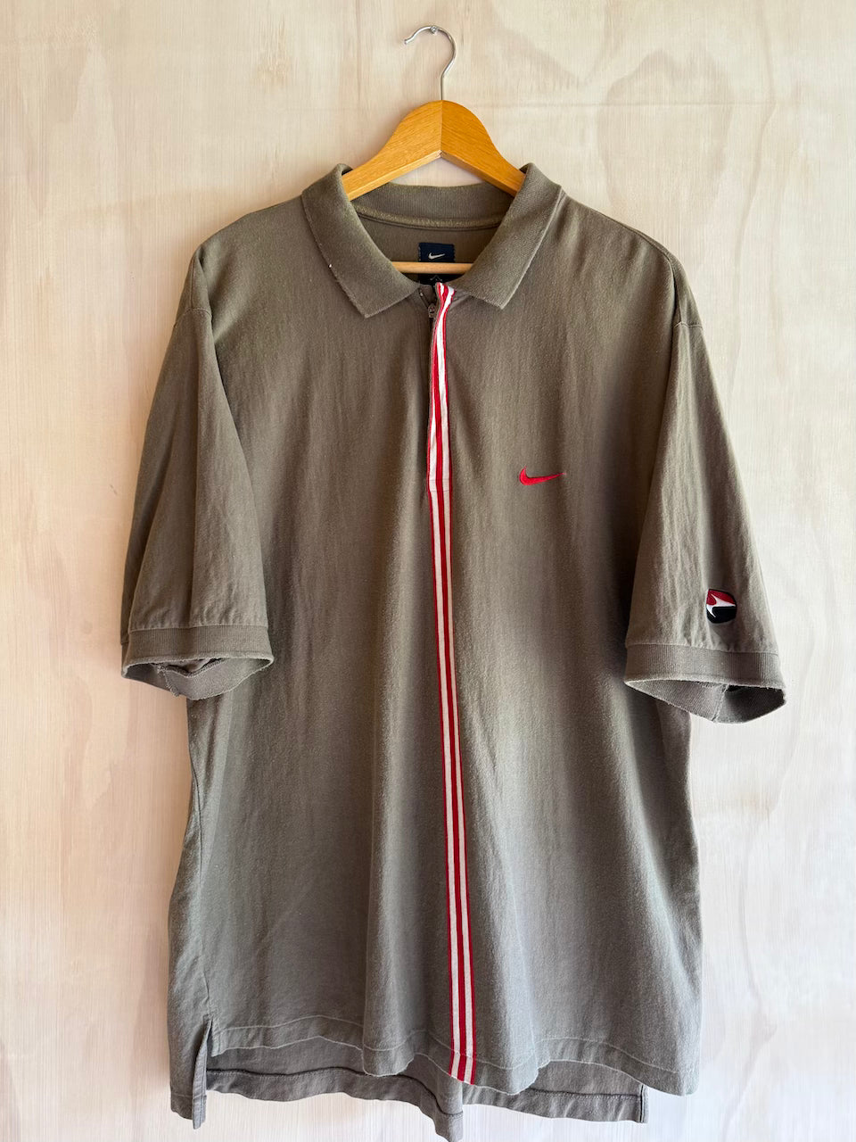 Vintage Nike Tiger Woods 1/4 Zip Stripe Golf Polo (XL)
