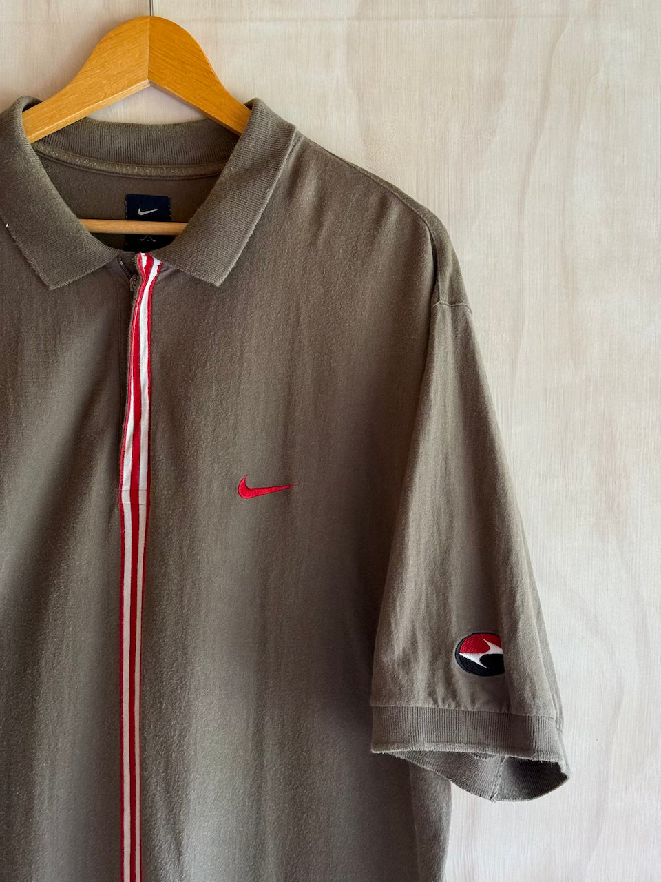 Vintage Nike Tiger Woods 1/4 Zip Stripe Golf Polo (XL)