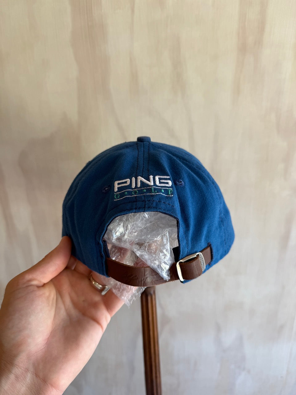 Vintage PING by Karsten Leather Strap Golf Hat