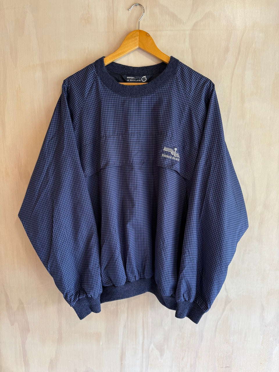 Vintage Pebble Beach Houndstooth Pullover by Sunderland of Scotland (XL+)