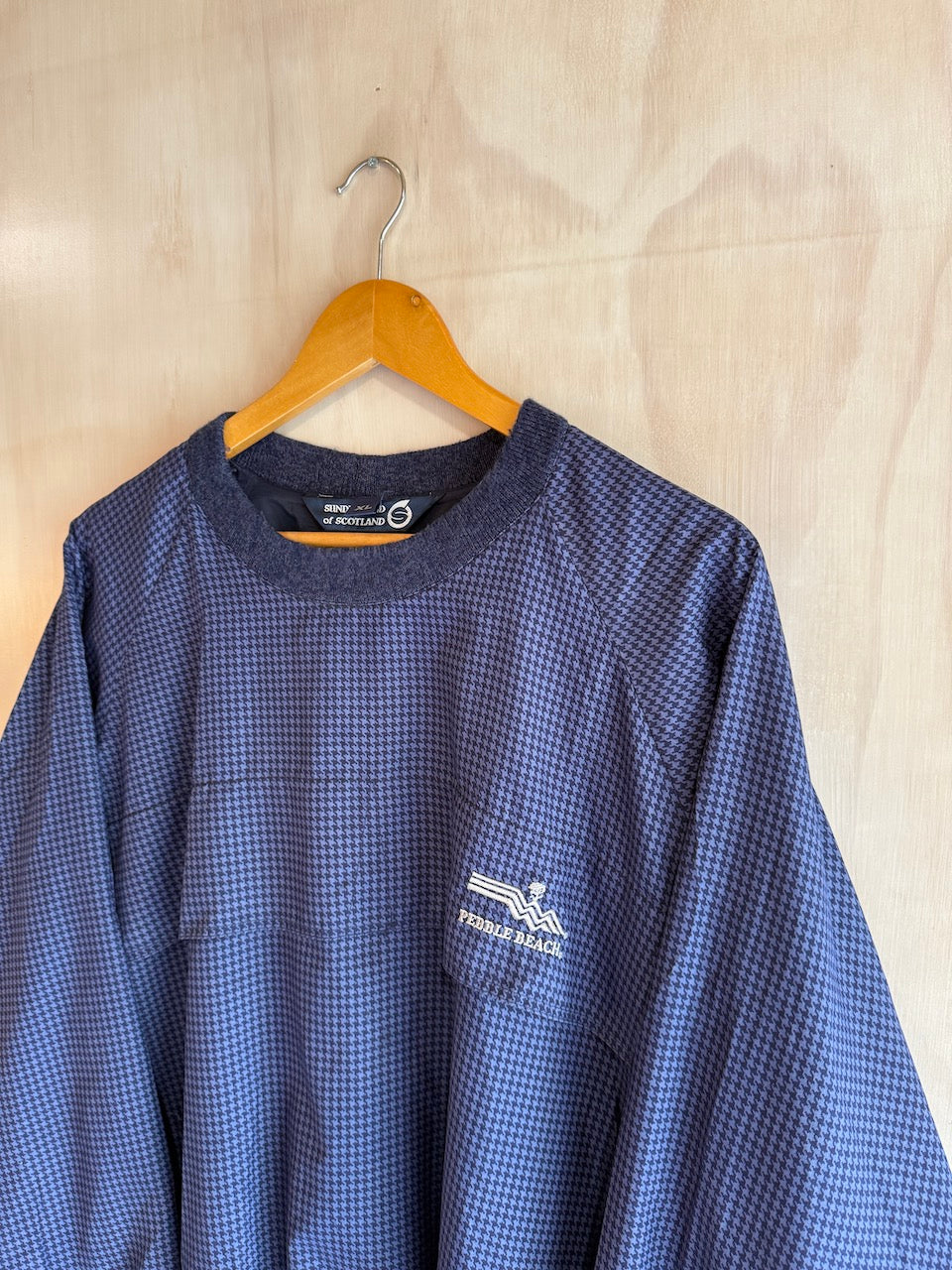 Vintage Pebble Beach Houndstooth Pullover by Sunderland of Scotland (XL+)
