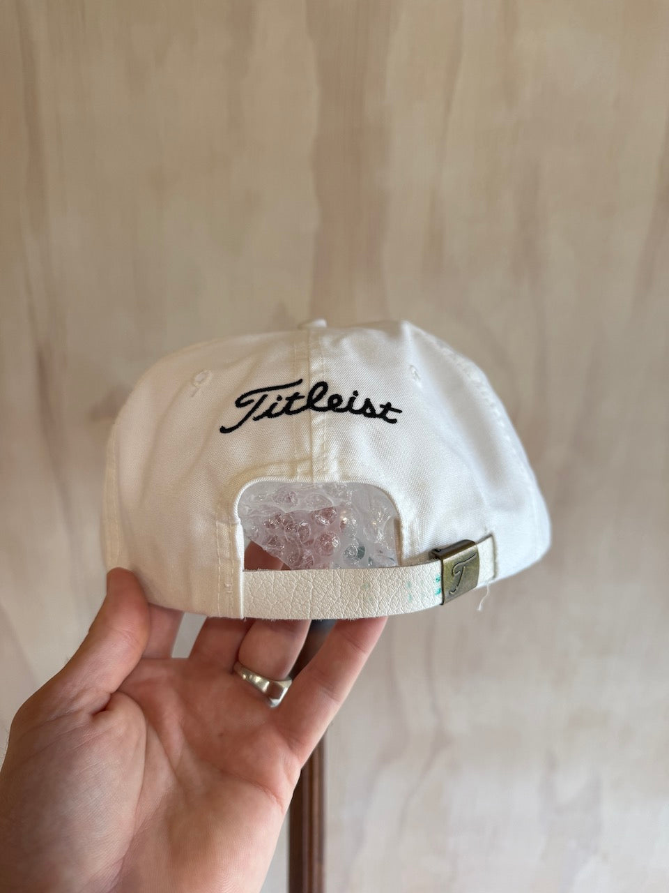 Vintage Texace Titleist Wide Brim Leather Strap Golf Hat