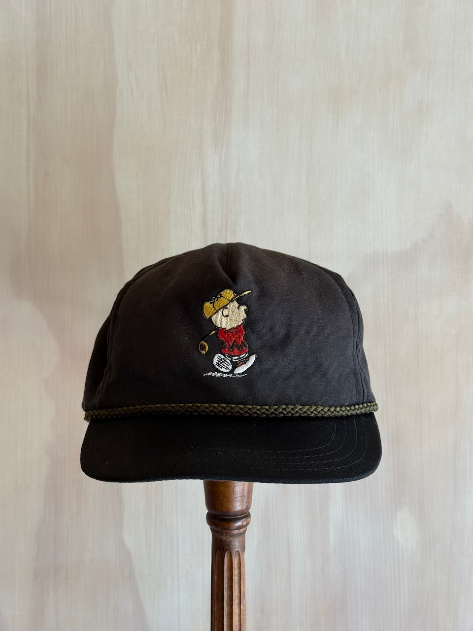Vintage Charlie Brown Rope Golf Hat Leather Strap