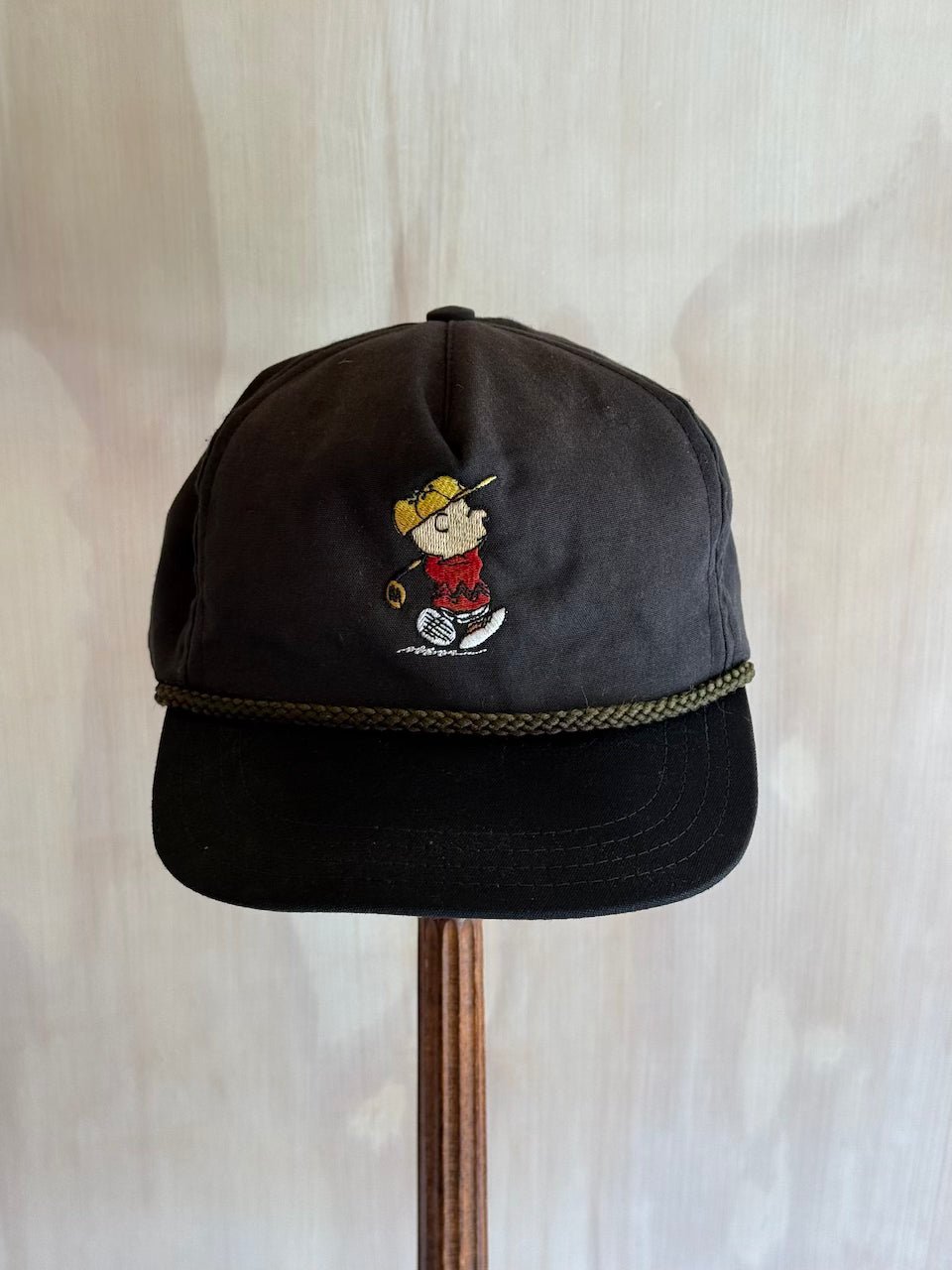 Vintage Charlie Brown Rope Golf Hat Leather Strap