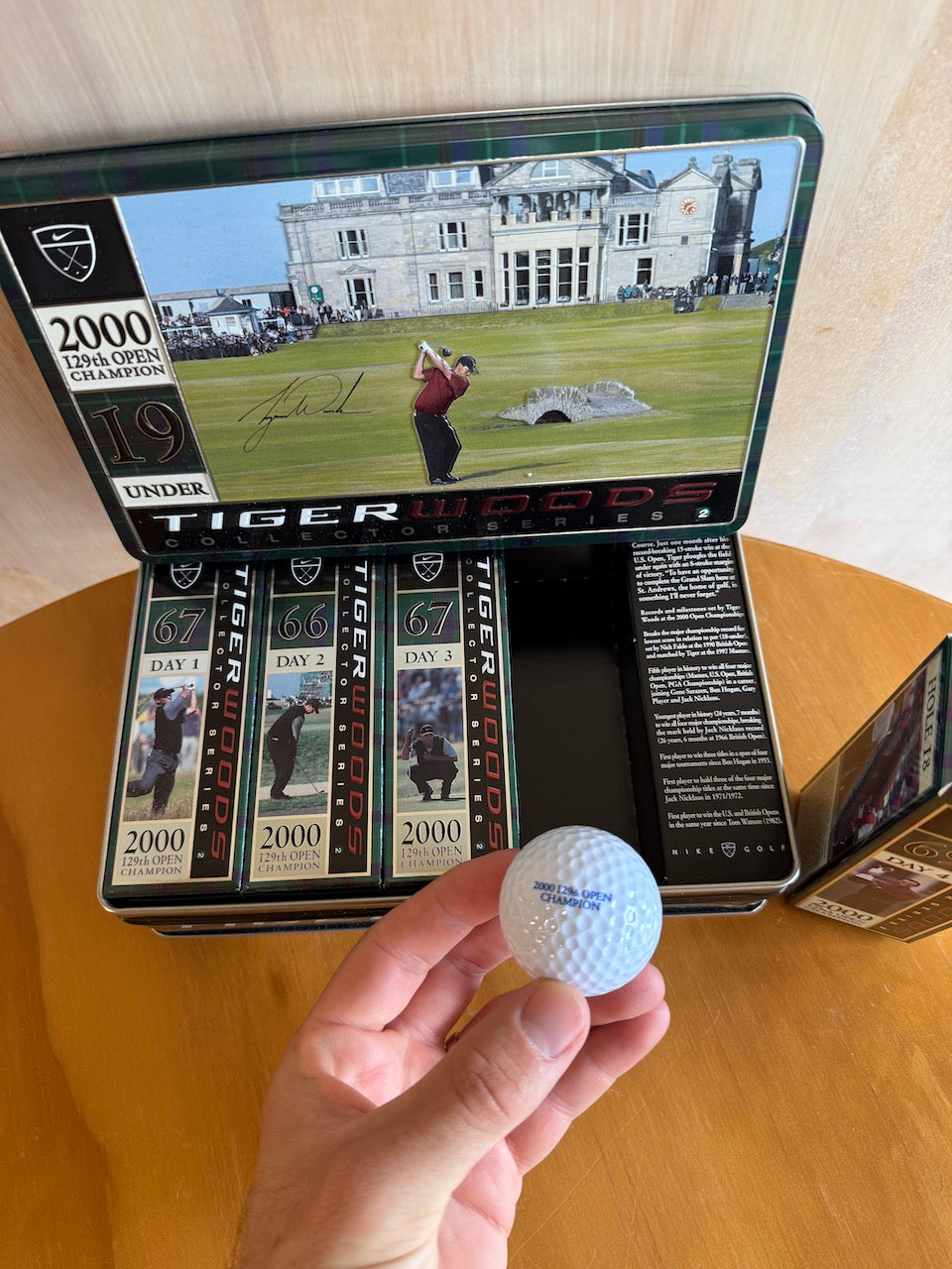 Vintage Nike Tiger Woods Collector Series 2 Golf Tin & Balls 2000 British Open