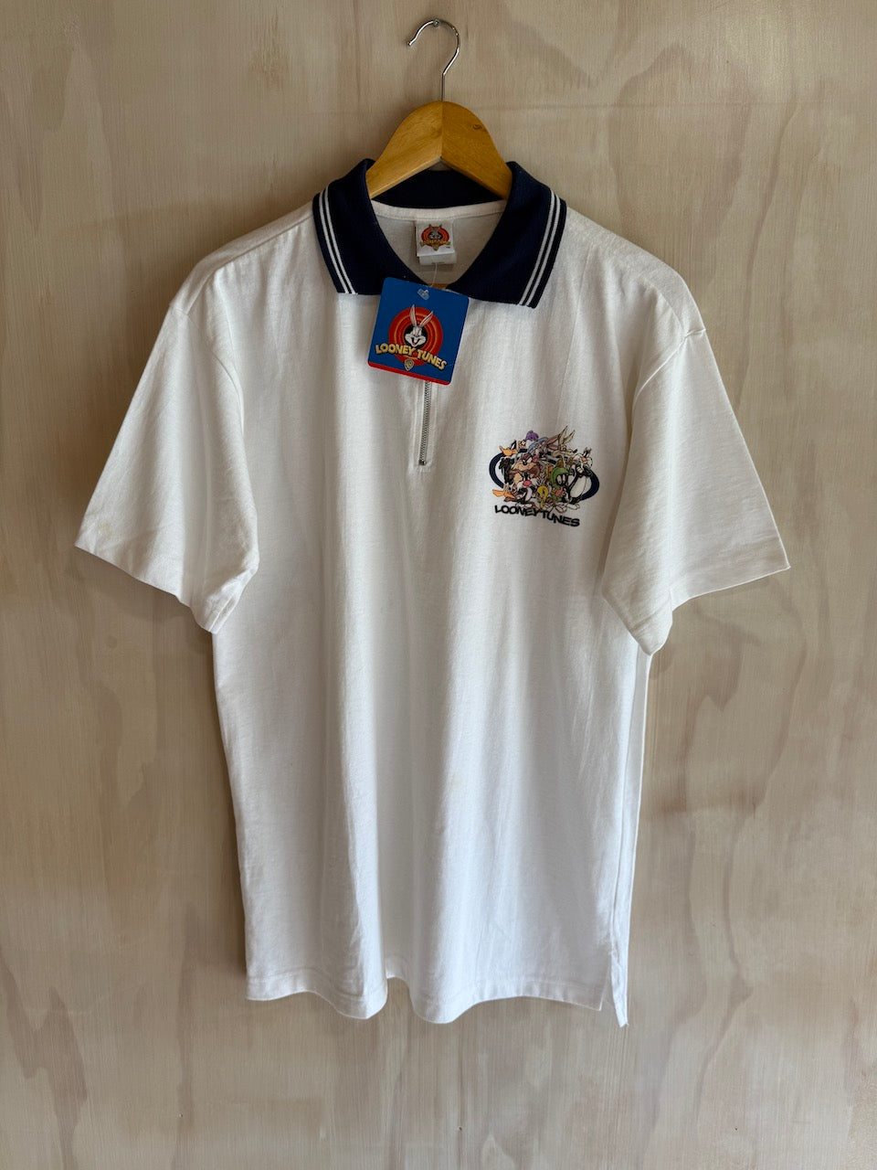 Vintage Looney Tunes 1/4 Zip Golf Polo (M)