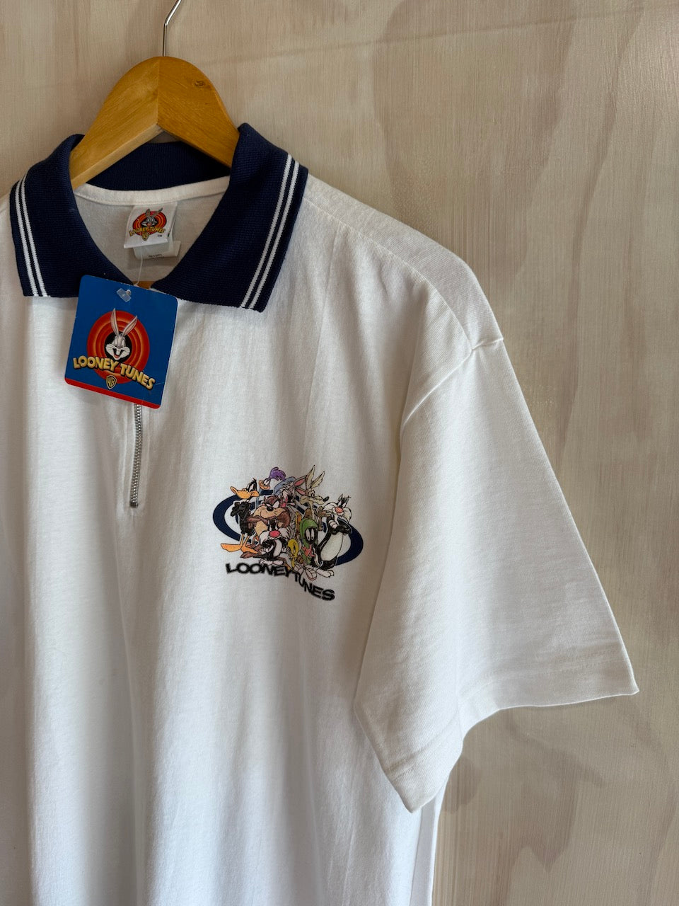 Vintage Looney Tunes 1/4 Zip Golf Polo (M)