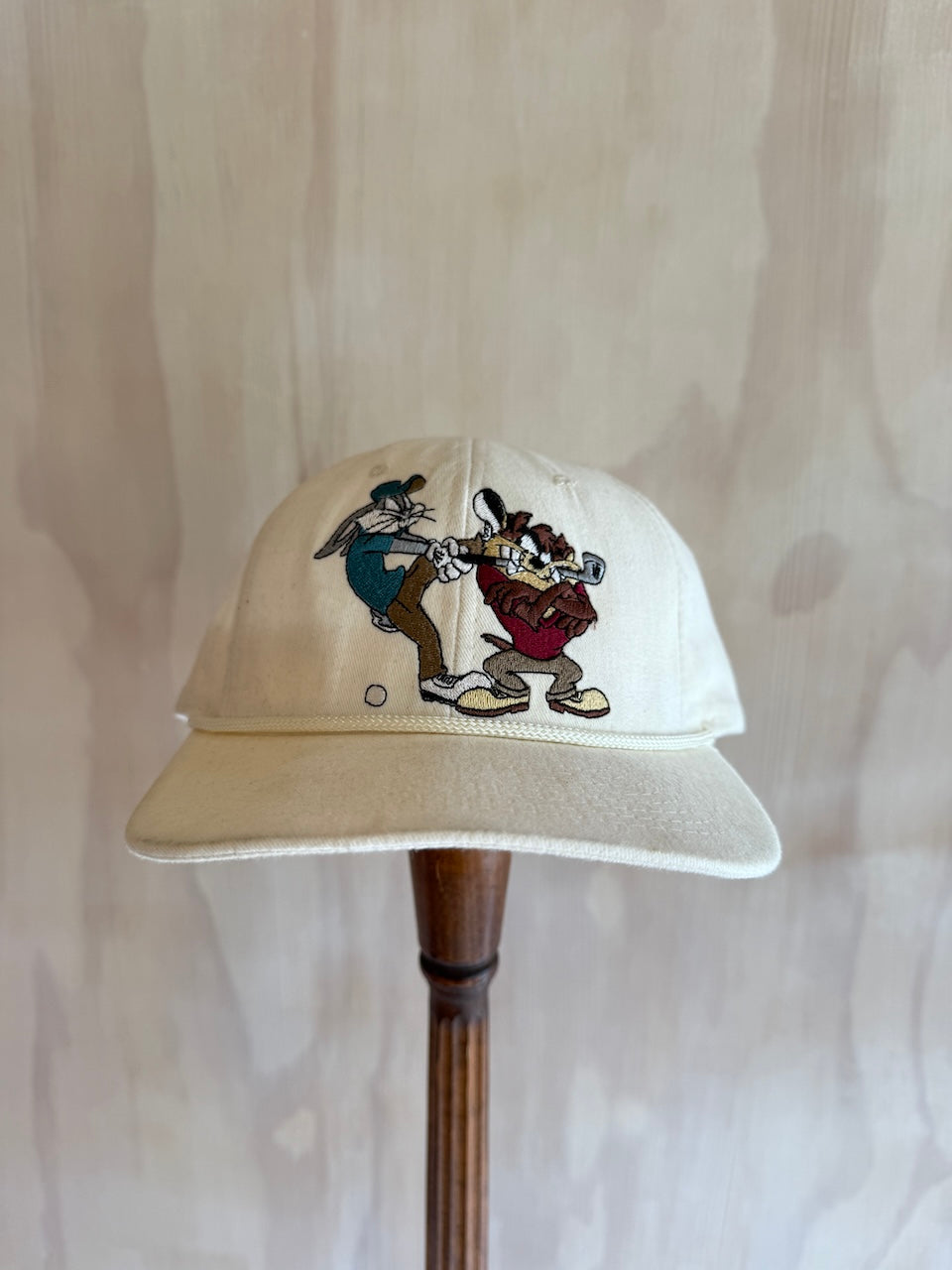 Vintage Taz & Bugs Bunny Golf Hat Leather Strap