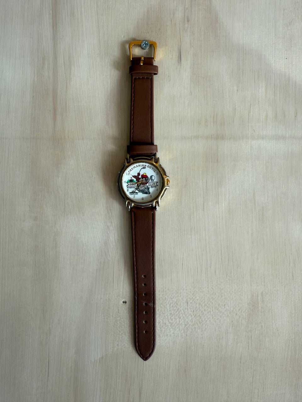 Vintage 1994 Taz Golf Leather Strap Watch