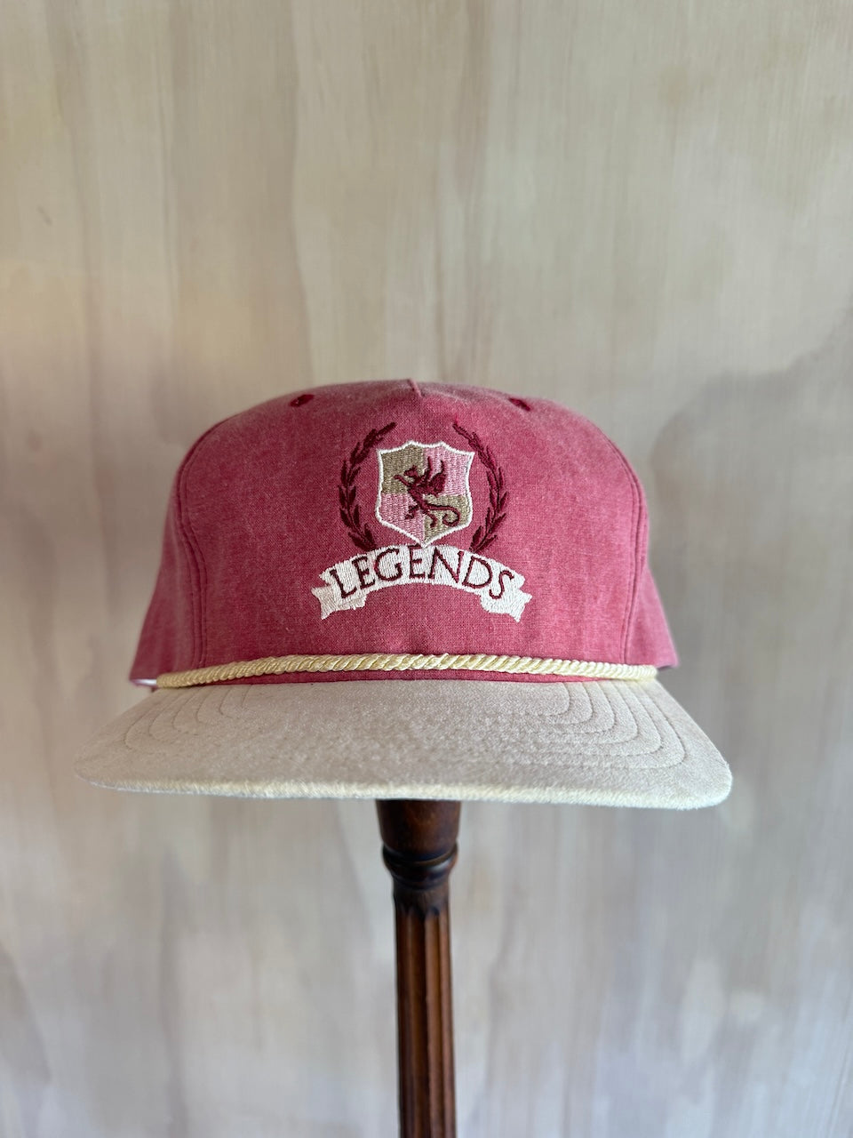 Vintage Texace Suede Brim Rope Hat Leather Strap