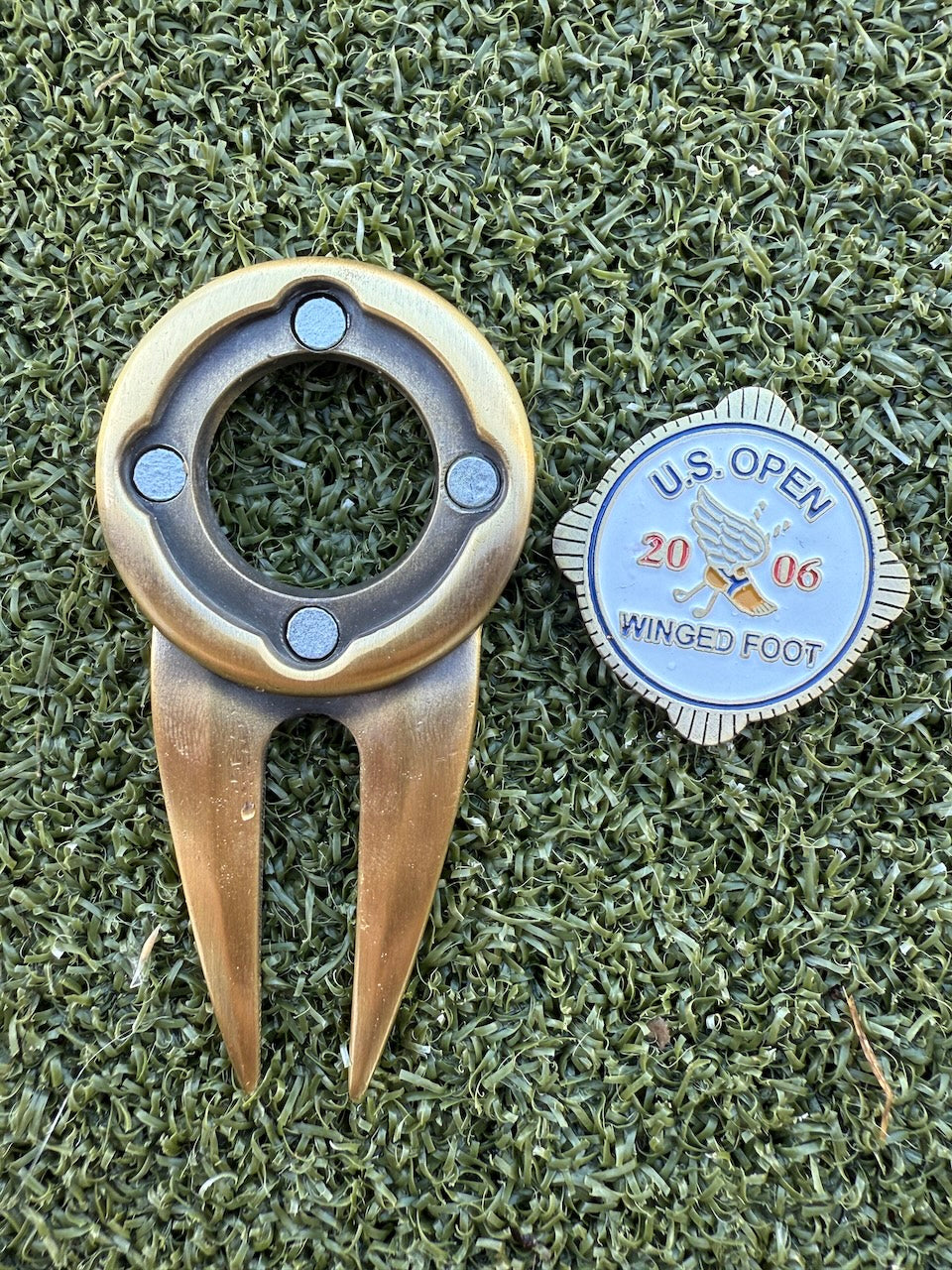 Vintage 2006 U.S. Open Winged Foot Golf Ball Marker & Pitch Tool