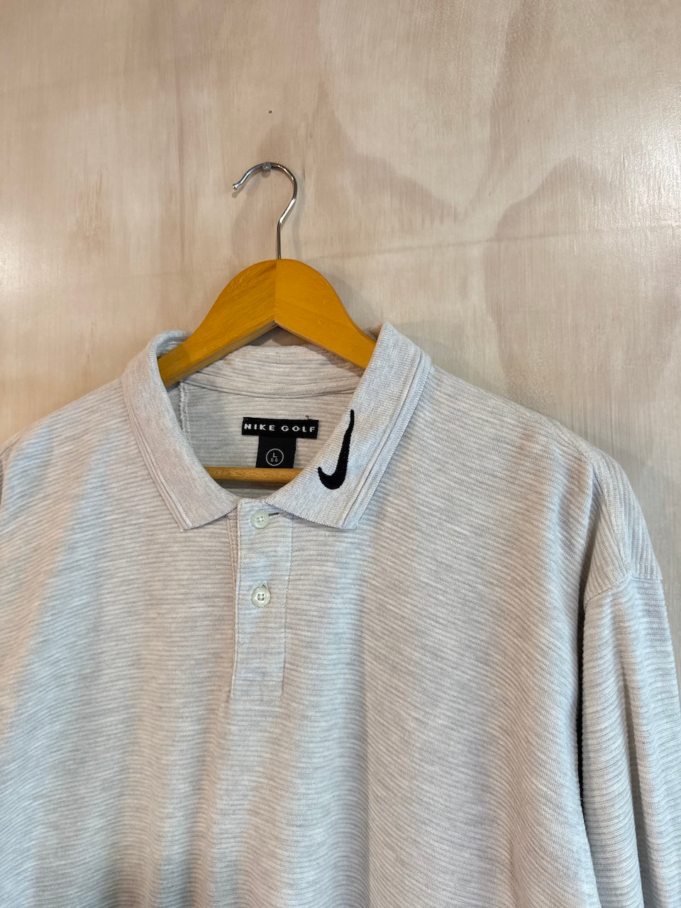 Vintage Nike Long Sleeve Collar Swoosh Polo (L)