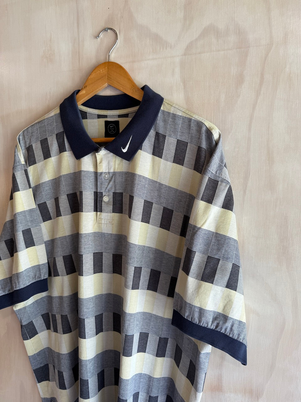 Vintage Geometric Nike Collar Swoosh Golf Polo (XL+)