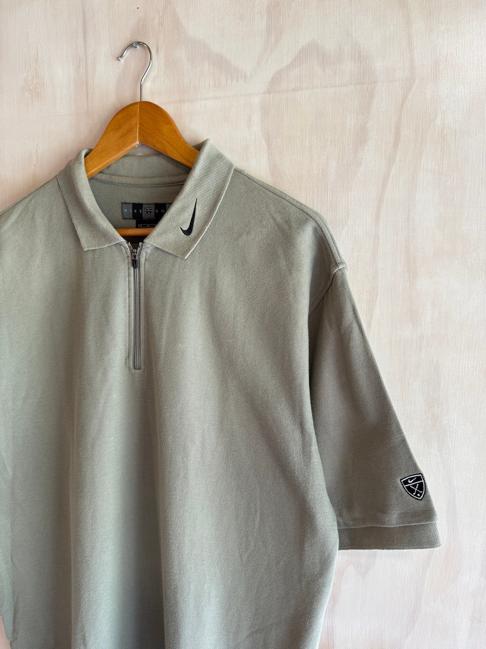 Y2K Nike Collar Swoosh 1/4 Zip Golf Polo (L)