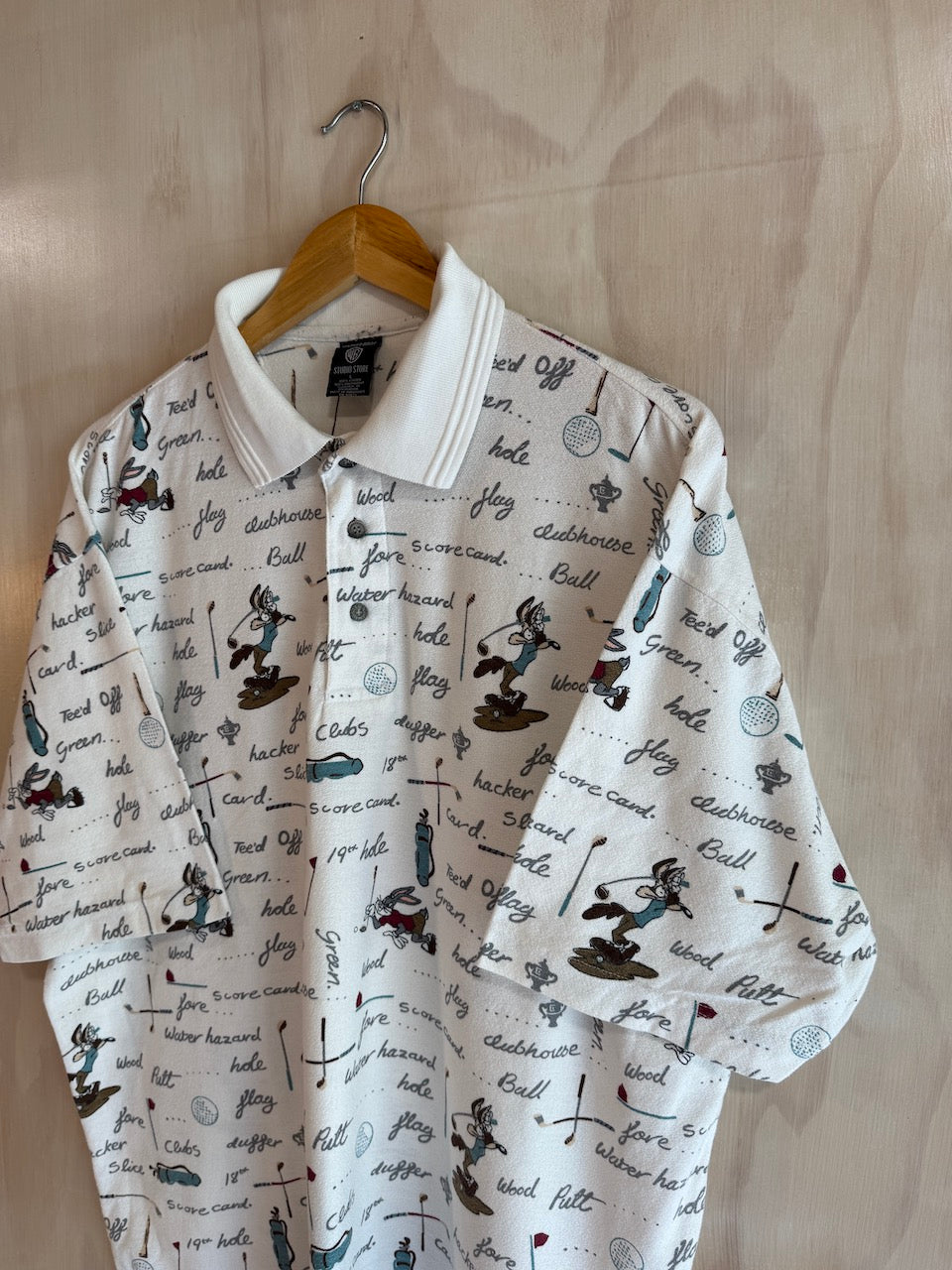 Vintage Looney Tunes Abstract Golf Polo (XL)