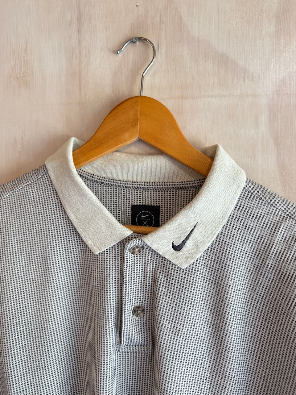 Vintage Abstract Nike Collar Swoosh Golf Polo (XL)