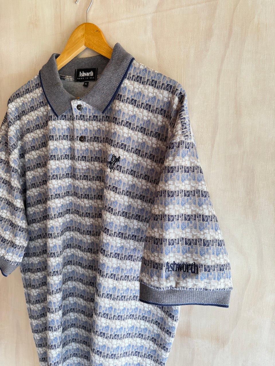 Vintage Geometric Ashworth Golf Polo (XXL)