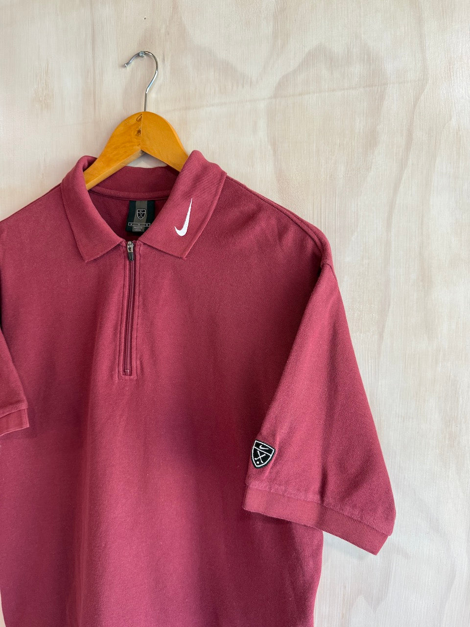 Vintage Nike Collar Swoosh 1/4 Zip Golf Polo (M)