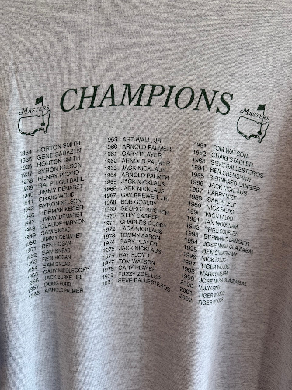 Vintage 2003 Masters Golf Tee (XXL)