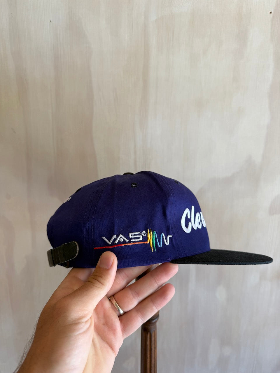 Vintage Cleveland VAS Wide Brim Leather Strap Golf Hat