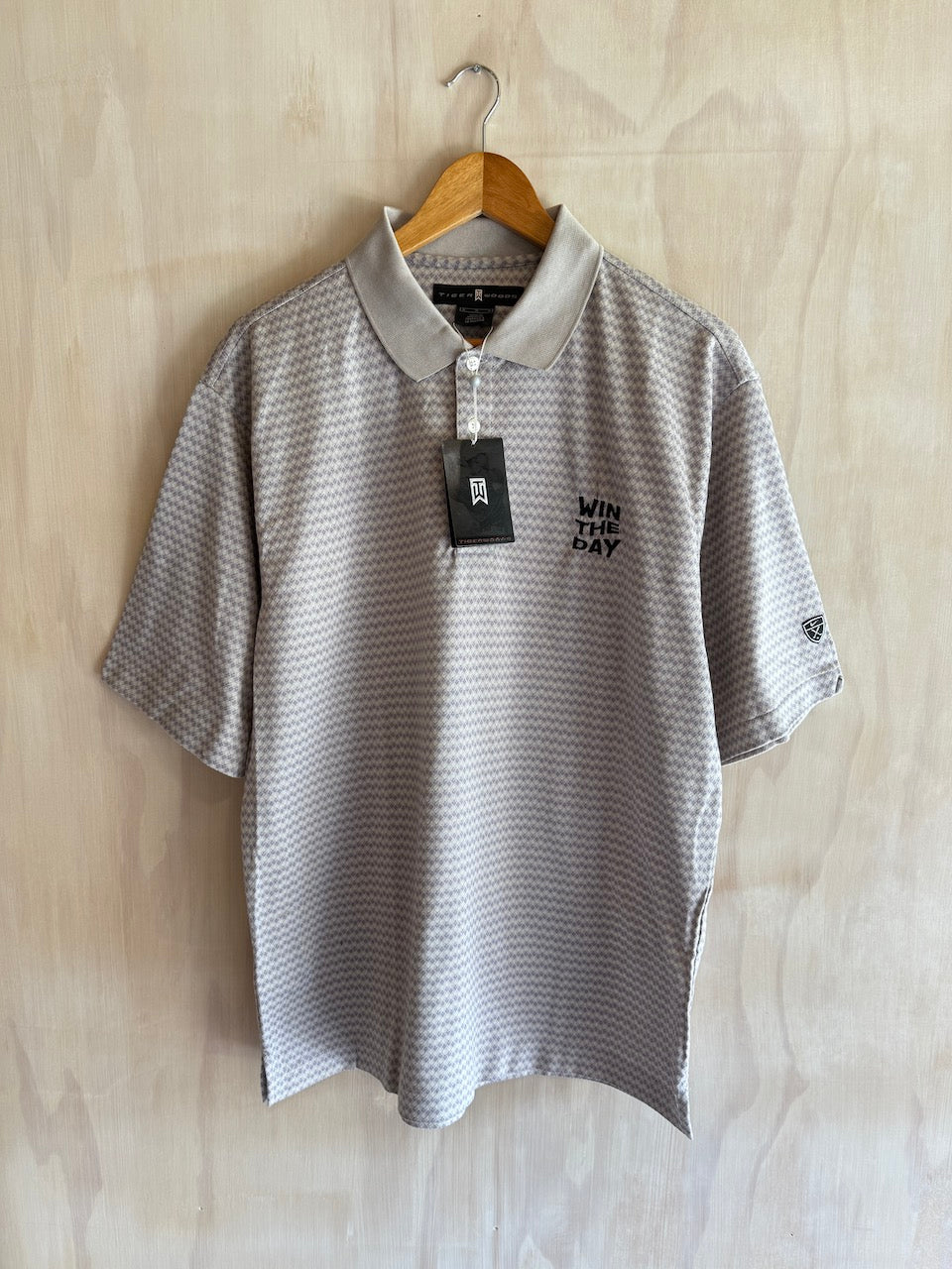 Vintage Nike Tiger Woods Win The Day Embroidered Golf Polo (NWT)(L)