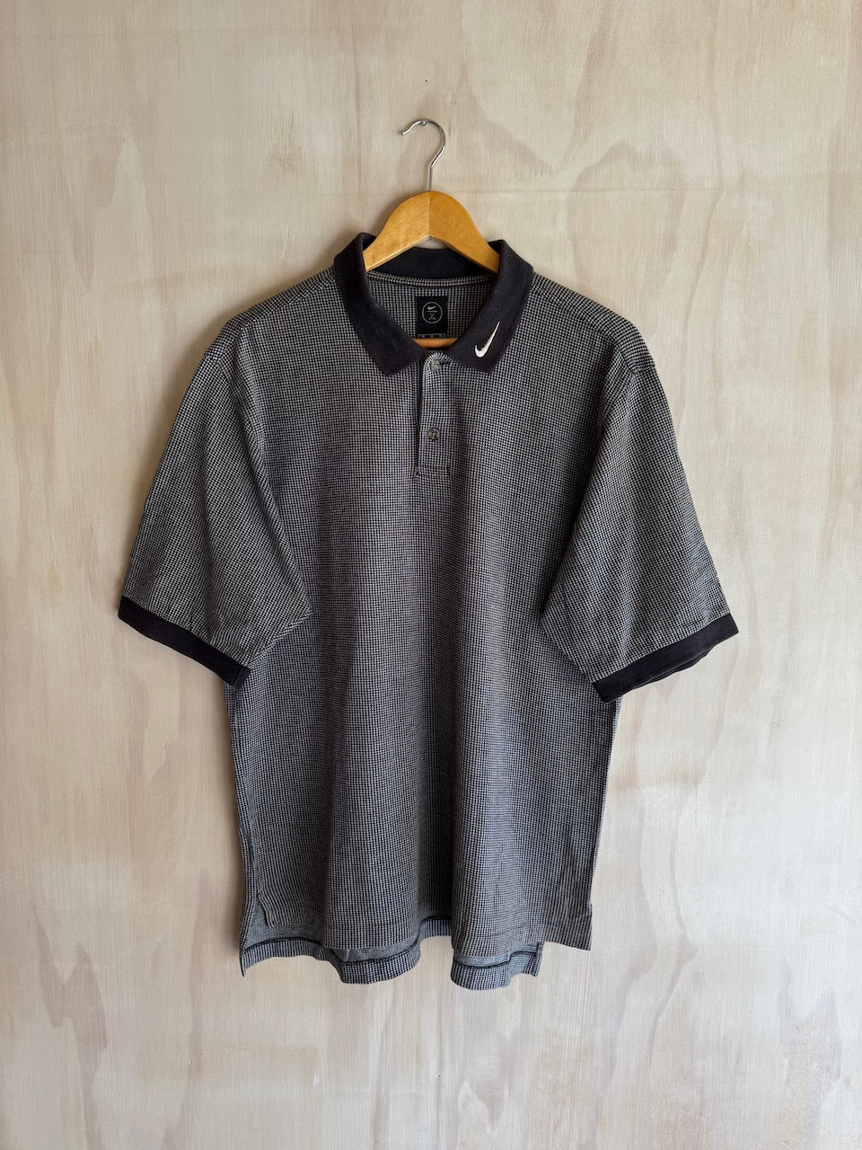 Vintage Geometric Nike Collar Swoosh Golf Polo (L)