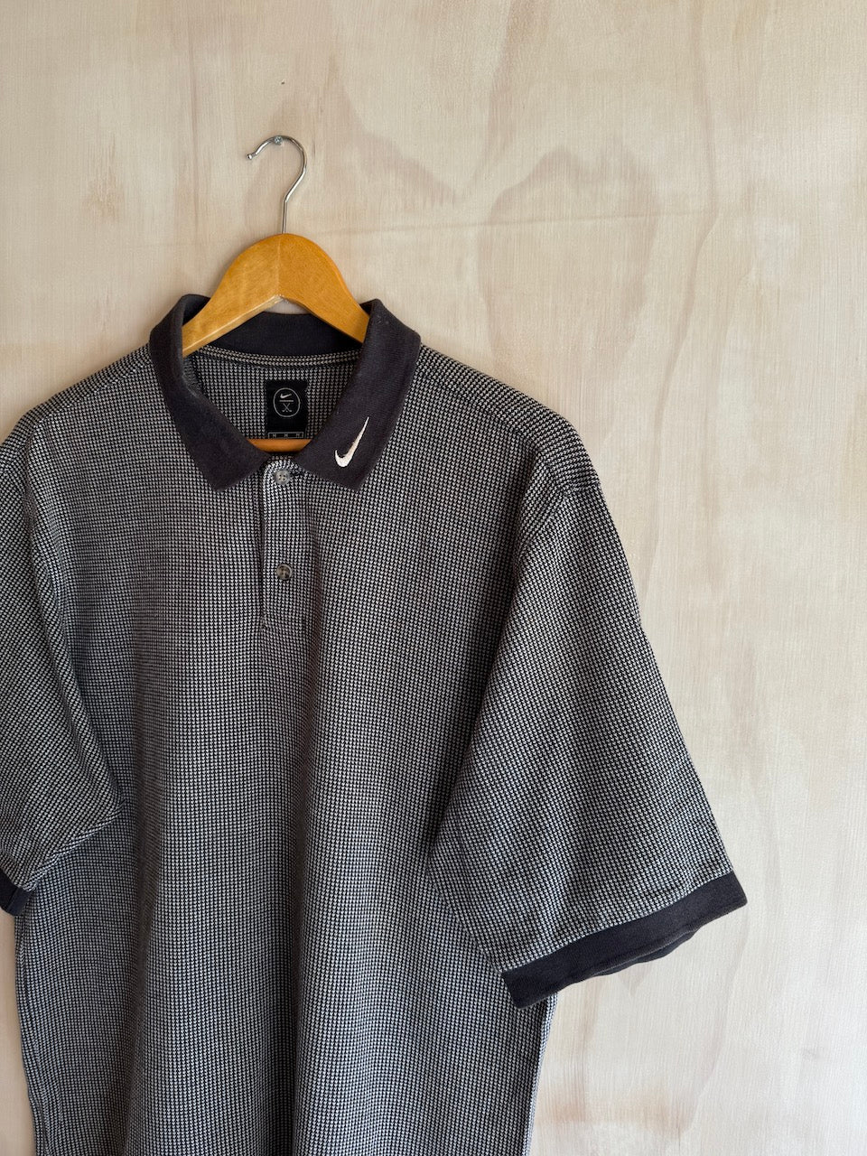 Vintage Geometric Nike Collar Swoosh Golf Polo (L)