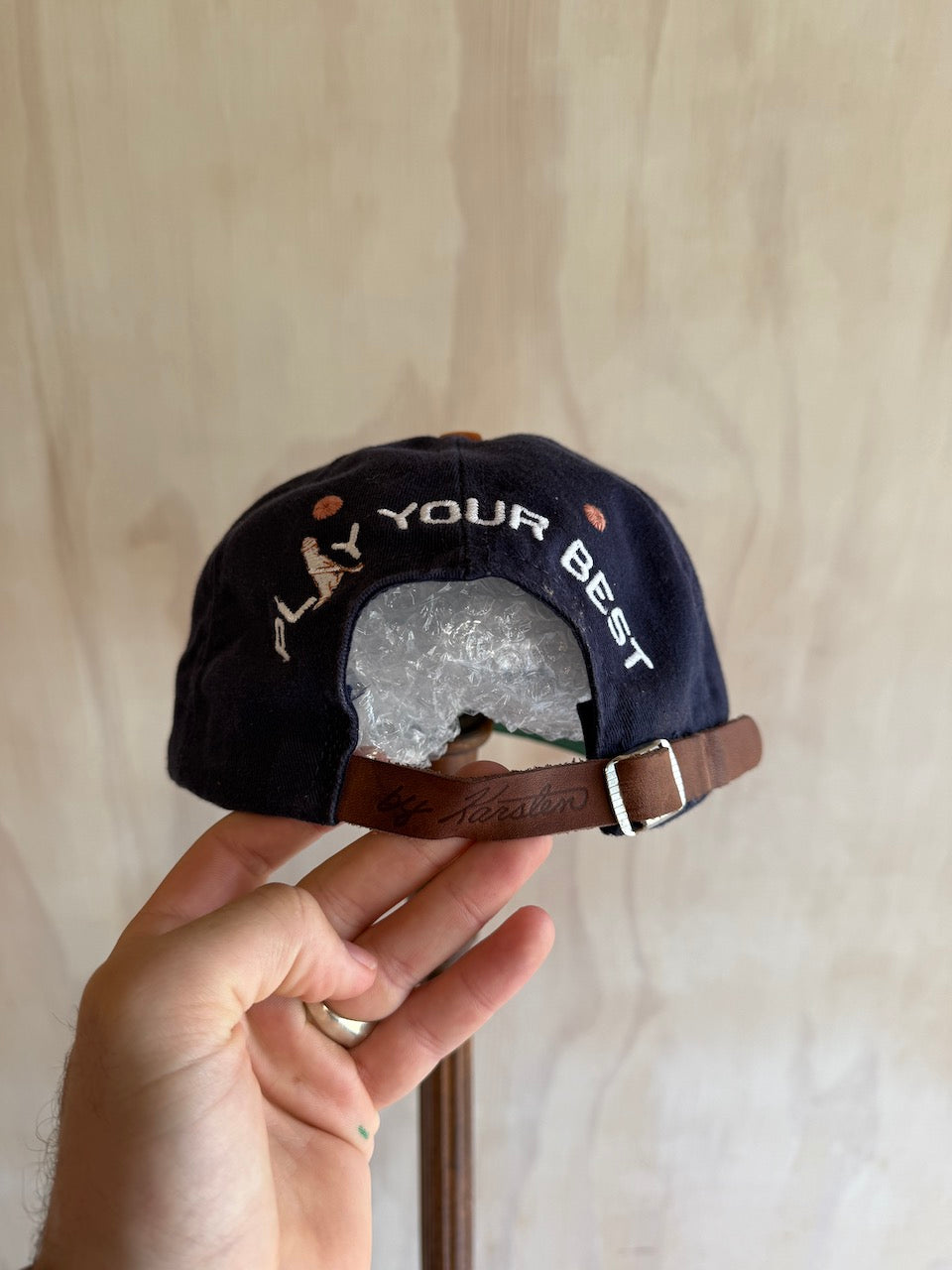 Vintage PING 'Play Your Best' 2-Tone Golf Hat Leather Strap