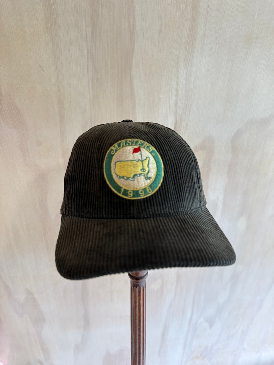 Vintage 1996 Masters Corduroy Leather Strap Golf Hat