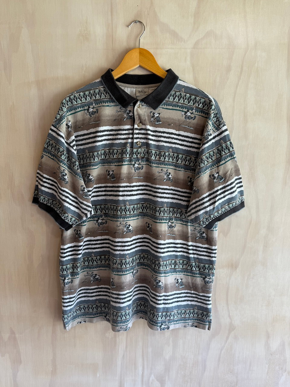 Vintage Abstract Mickey mouse Disney Golf Polo (L)