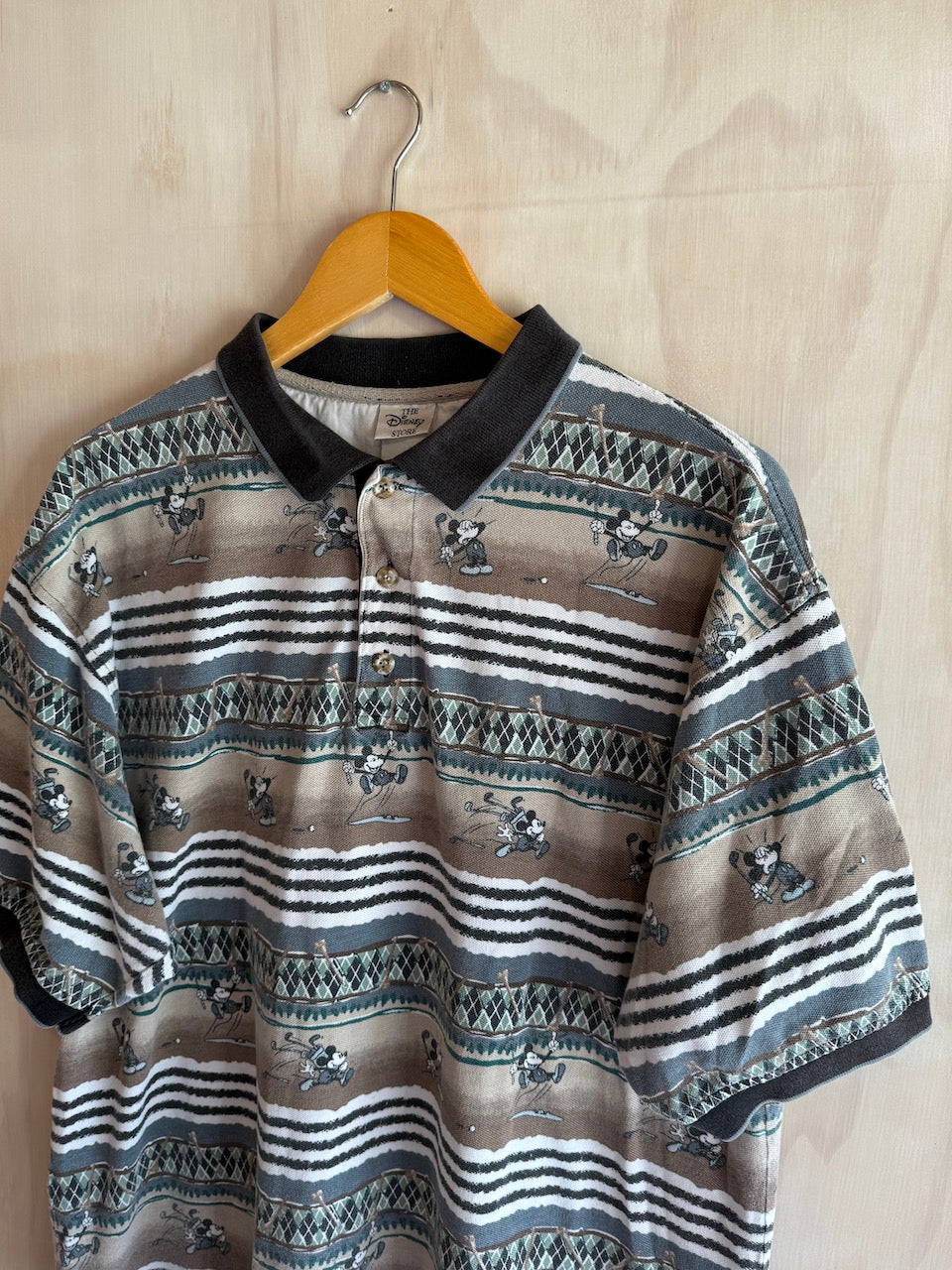 Vintage Abstract Mickey mouse Disney Golf Polo (L)
