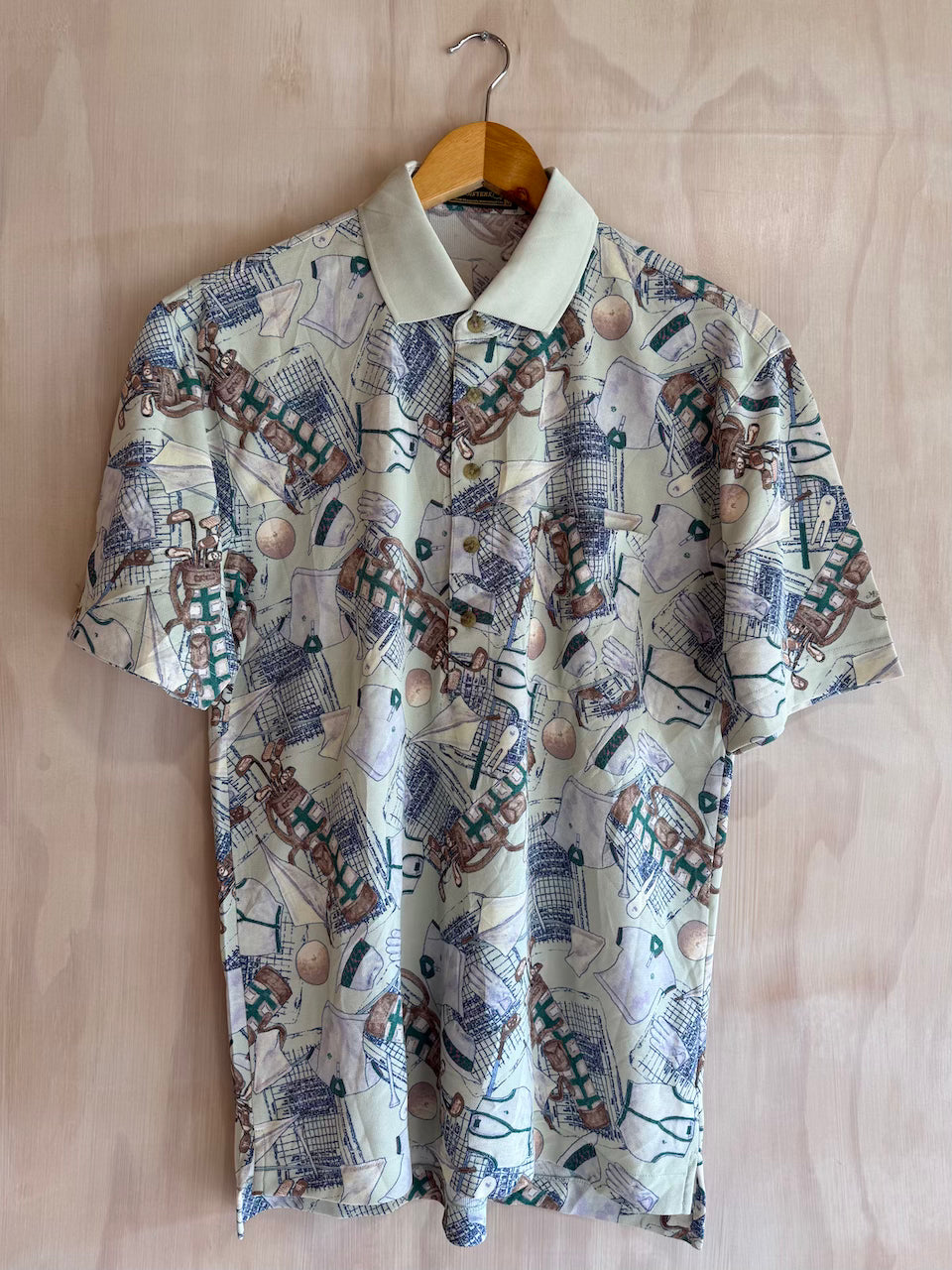 Vintage Masters Abstract Golf Polo (M)