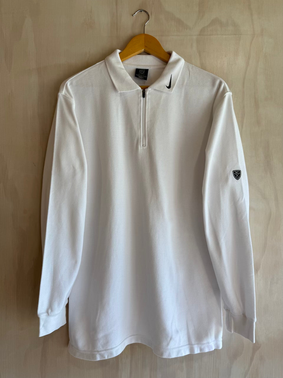 Vintage Nike Collar Swoosh 1/4 Zip LS Golf Polo (M)