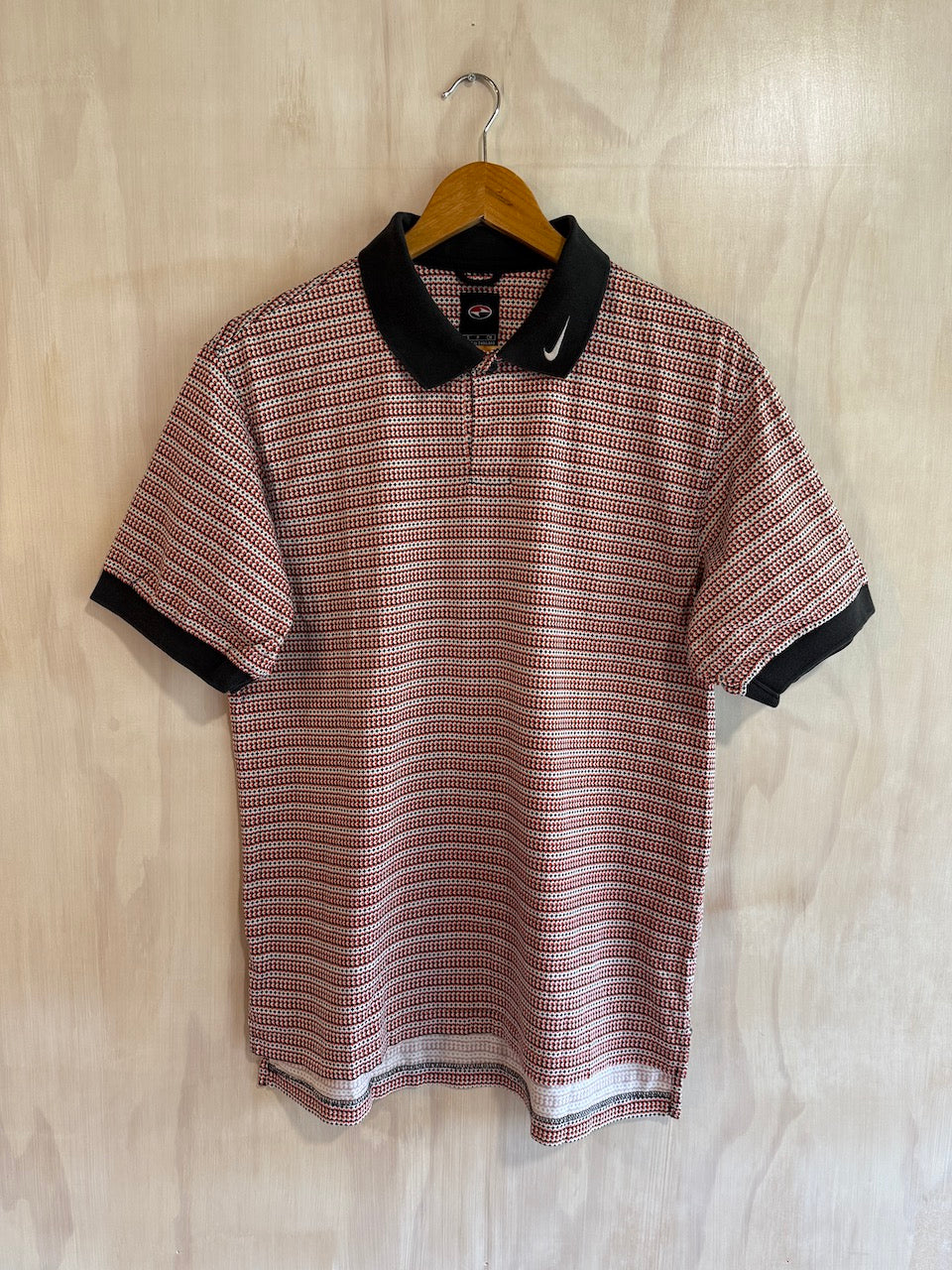 Vintage Nike Tiger Woods Collar Swoosh Geometric Golf Polo (S)