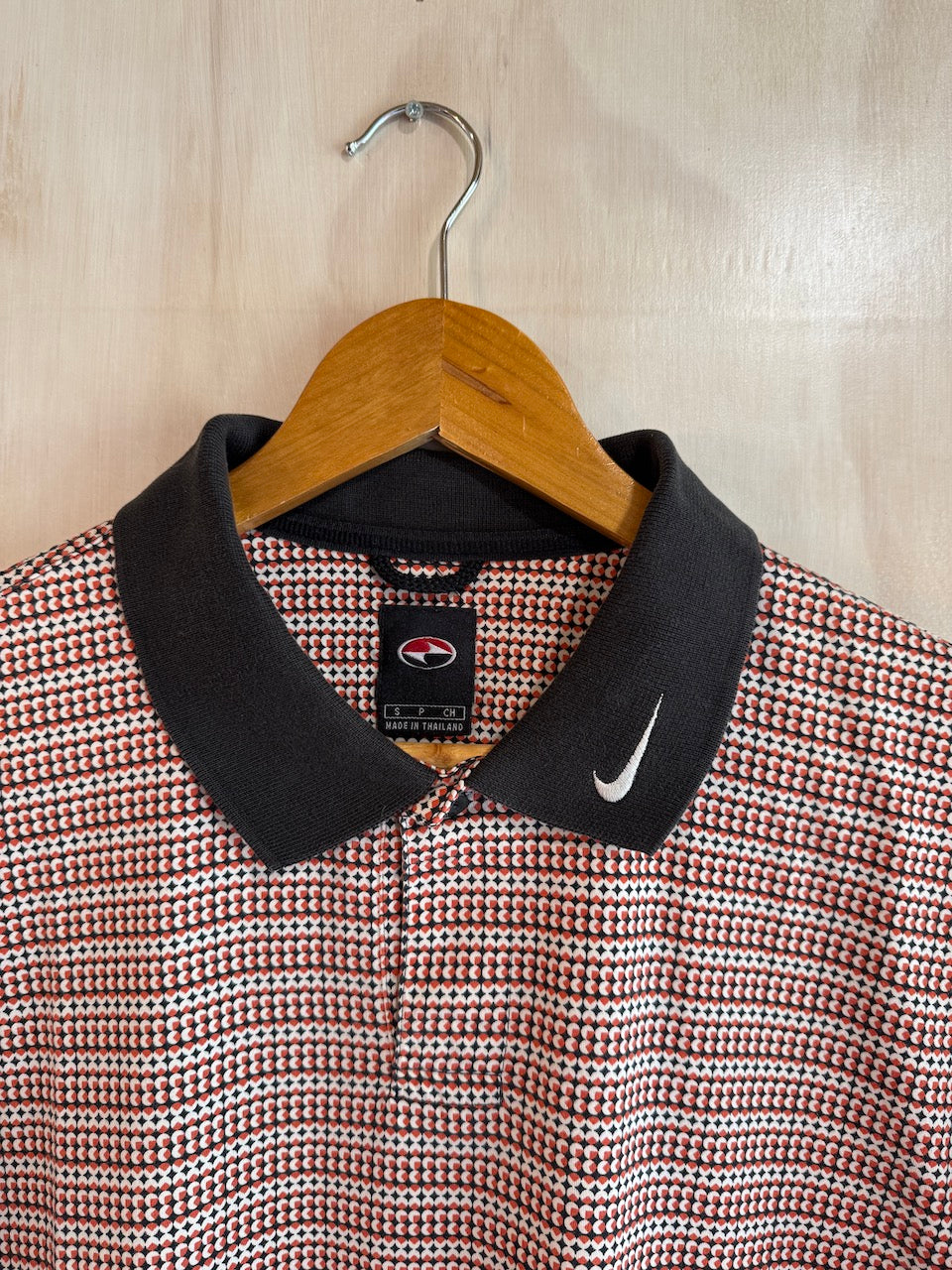 Vintage Nike Tiger Woods Collar Swoosh Geometric Golf Polo (S)