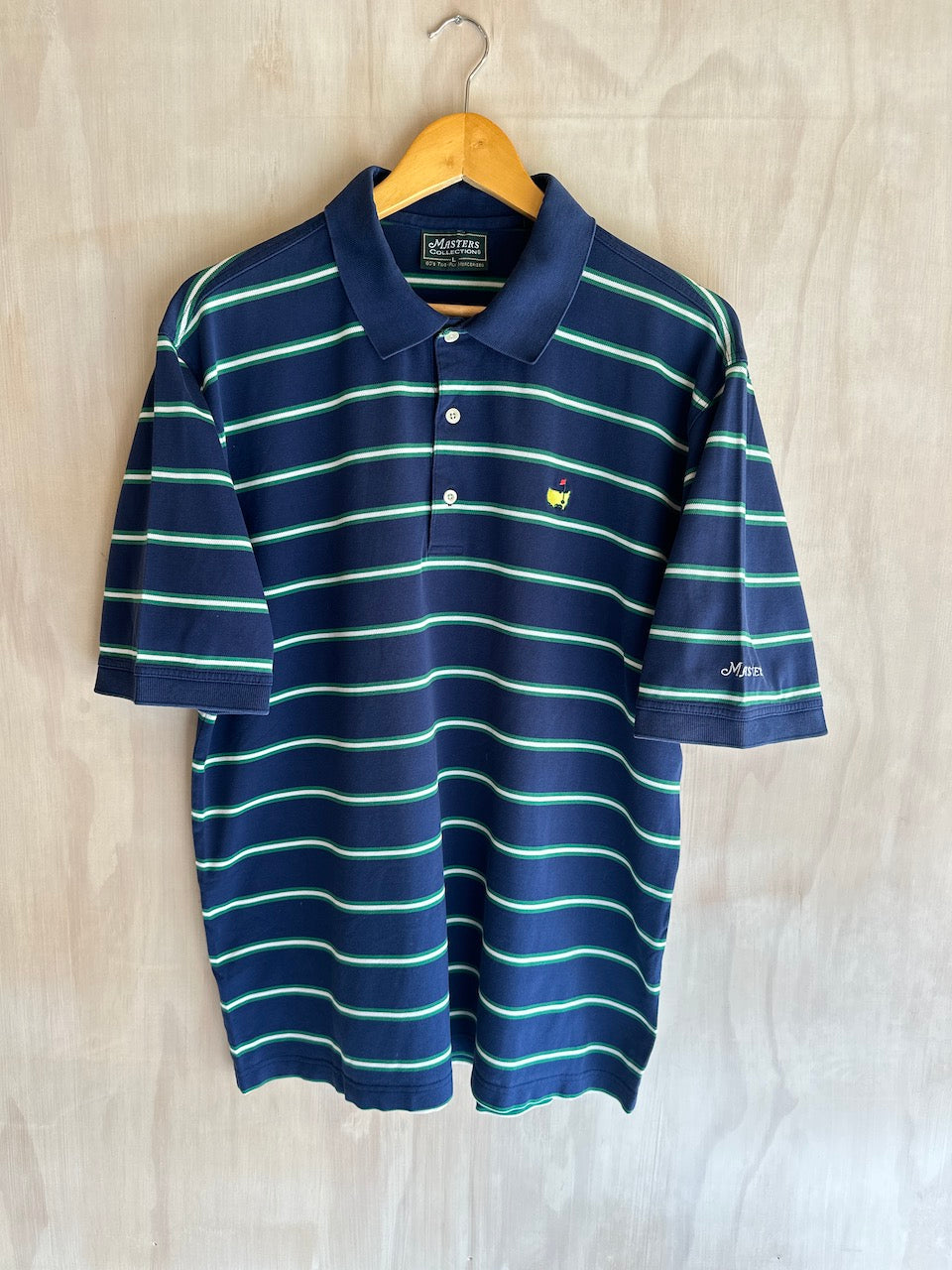 Vintage Masters Striped Golf Polo (L)