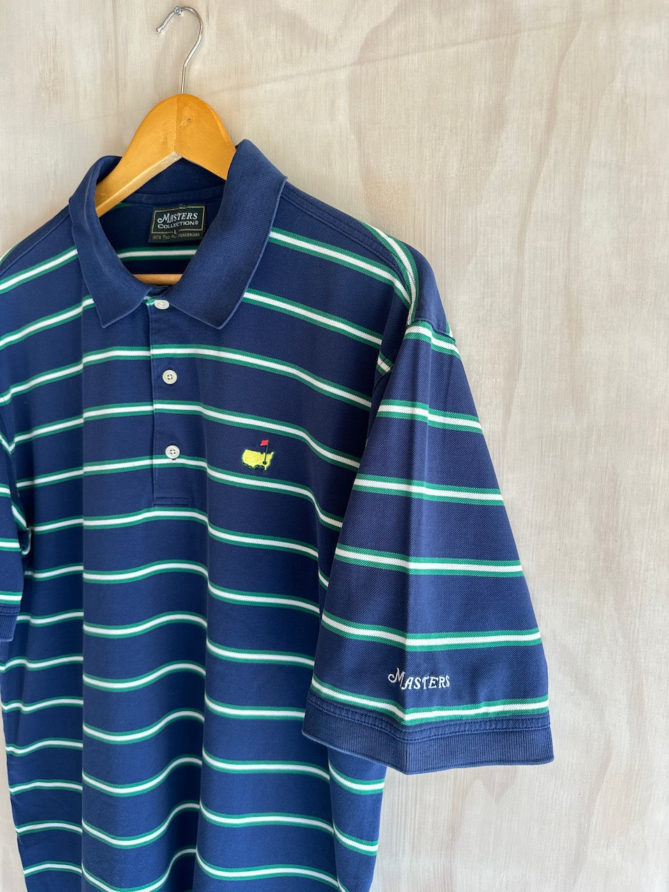 Vintage Masters Striped Golf Polo (L)