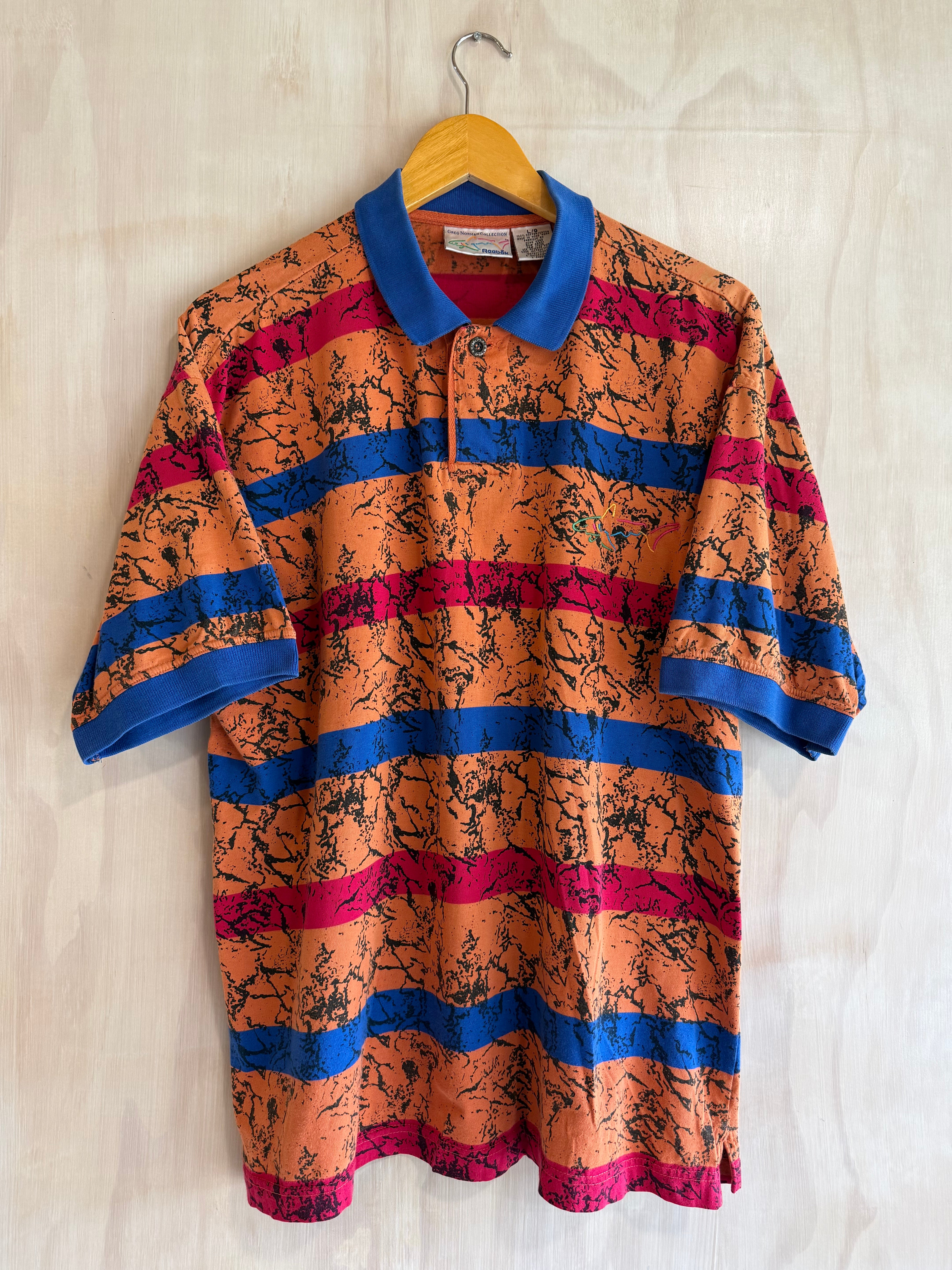 Vintage Reebok Greg Norman Abstract Golf Polo (L)