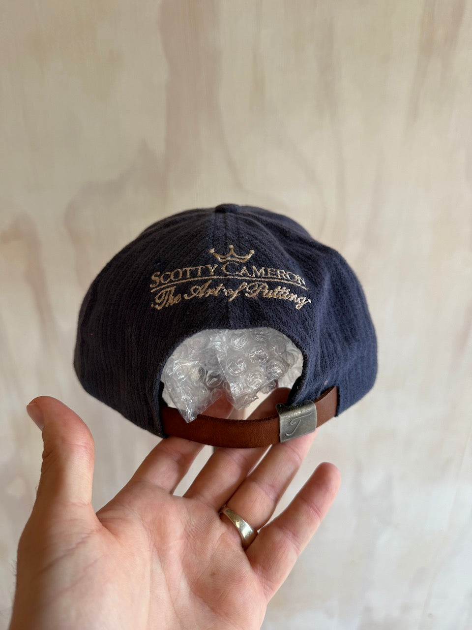 Vintage Titleist Corduroy Scotty Cameron Leather Strap Golf Hat