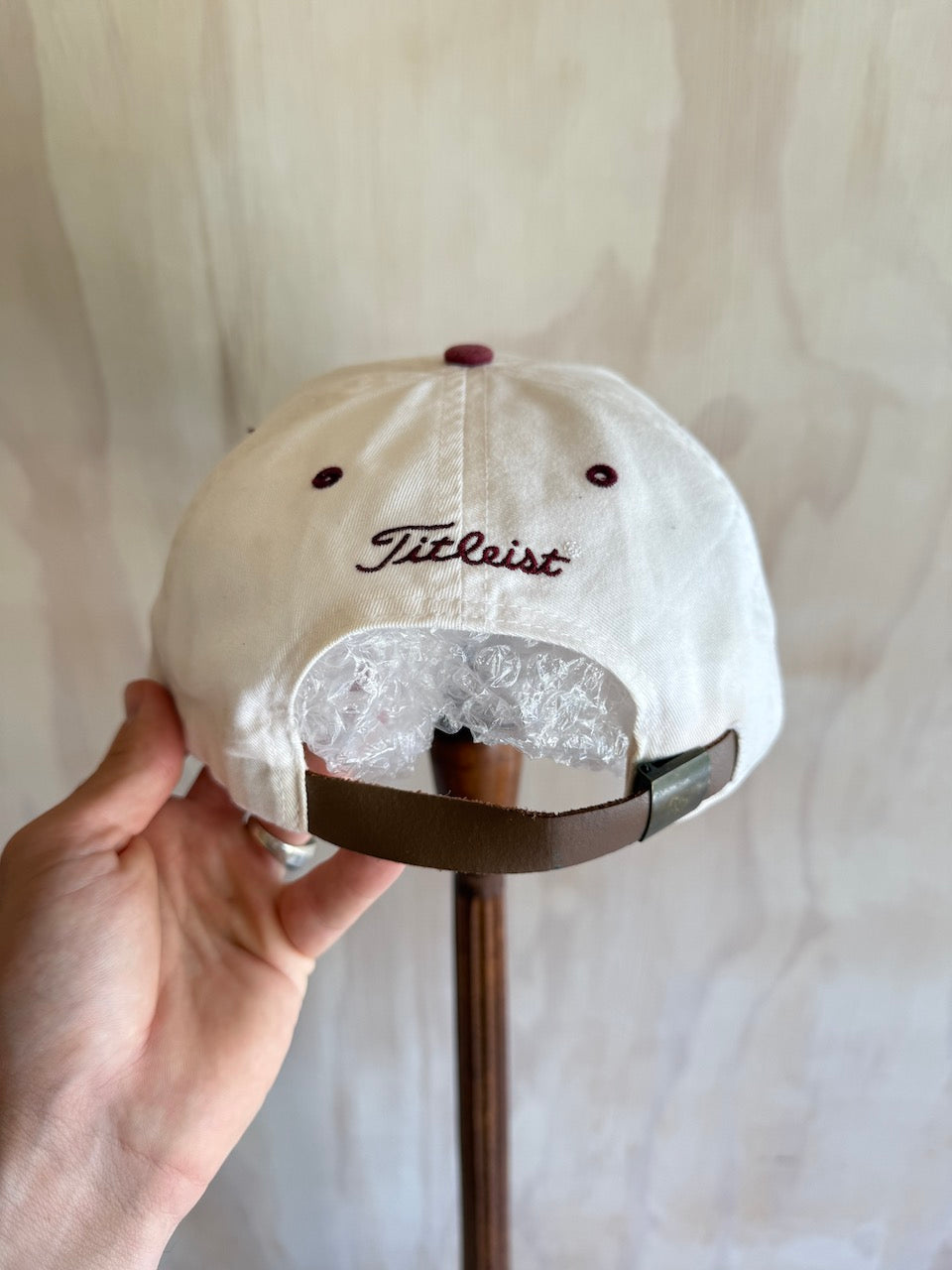 Vintage 2-Tone Titleist Leather Strap Golf Hat